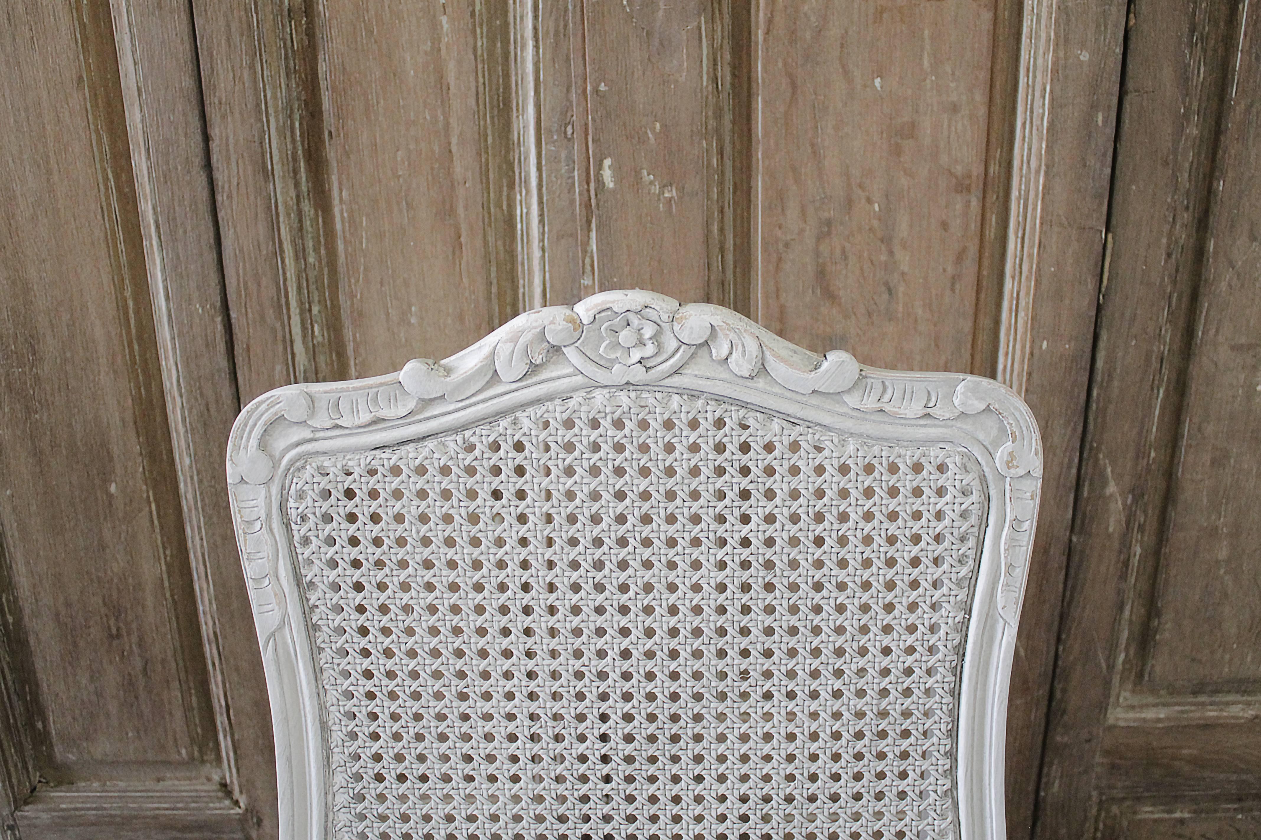 french provincial cane back dining chairs