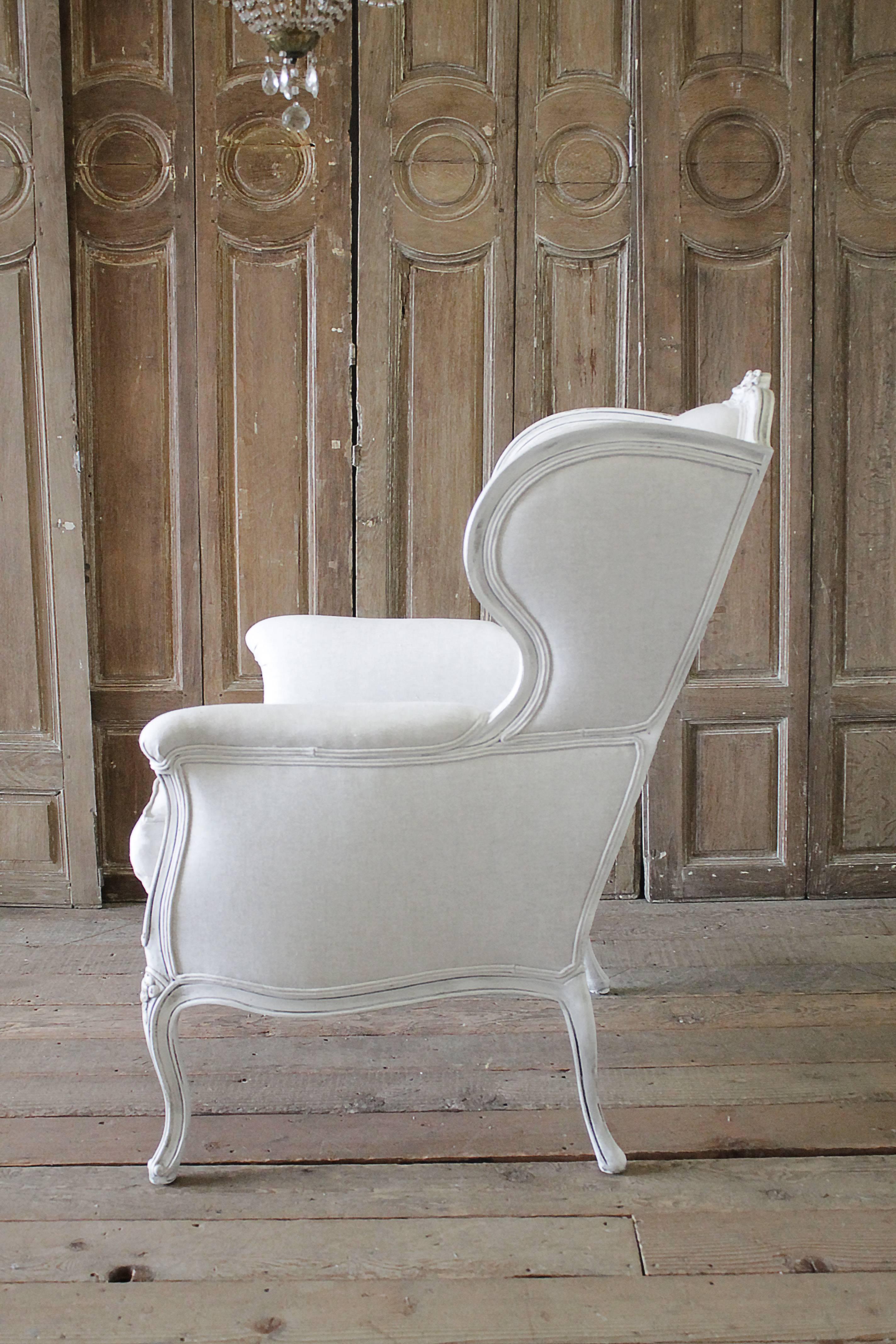 Early 20th Century Oversized Louis XV Style Wing Chair 1
