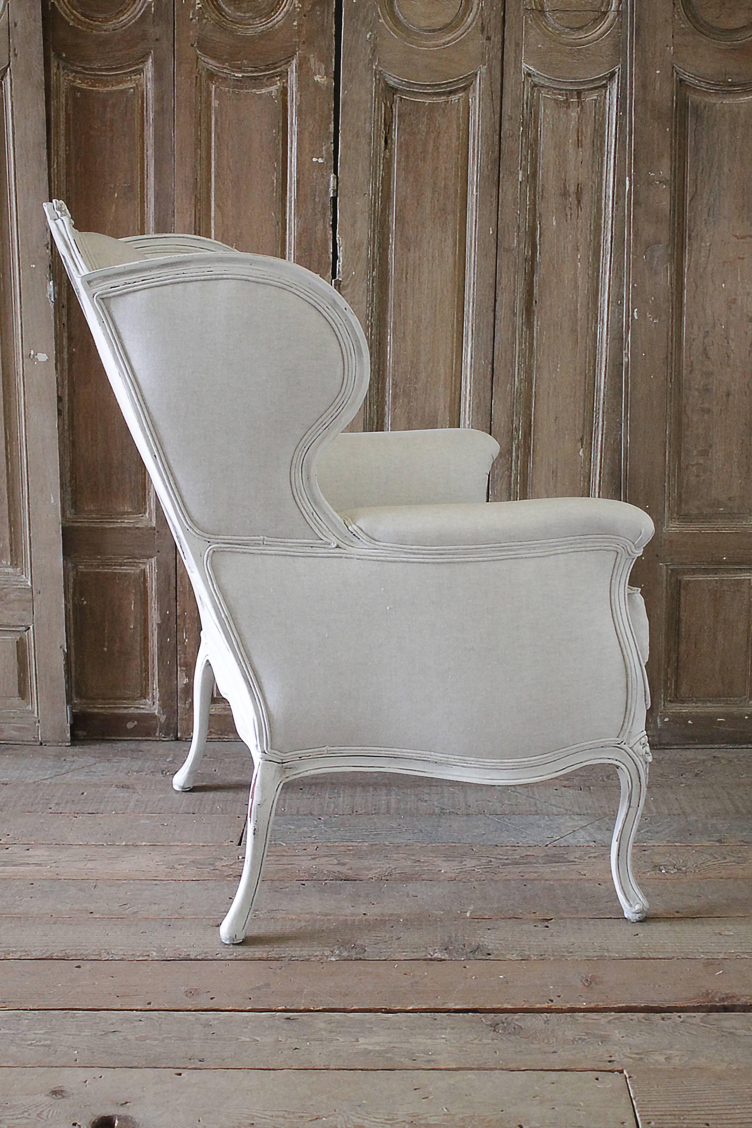 Early 20th Century Oversized Louis XV Style Wing Chair 3