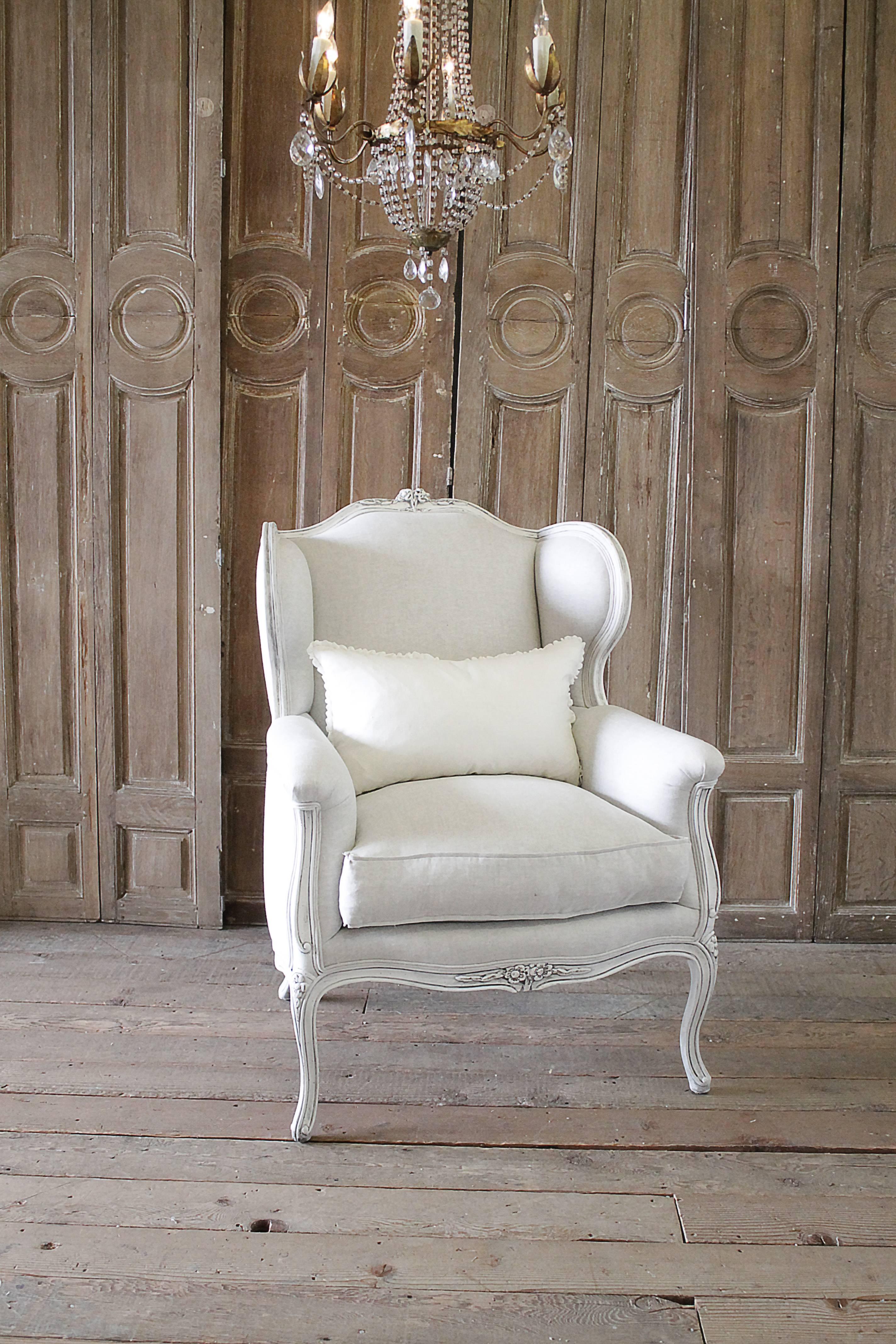 Early 20th Century Oversized Louis XV Style Wing Chair 4