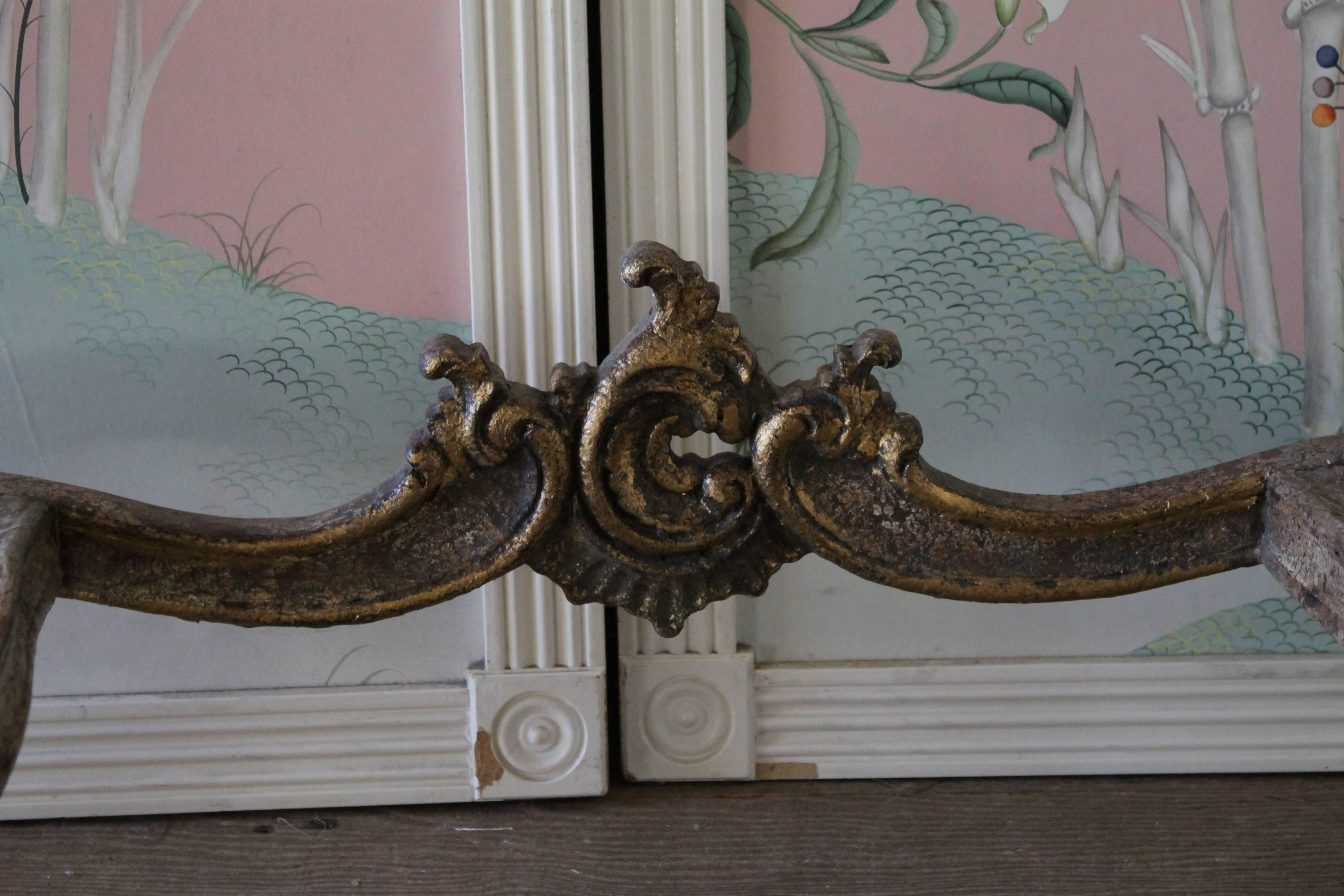 20th Century Gilt Console Table with Painted Finish In Good Condition In Brea, CA