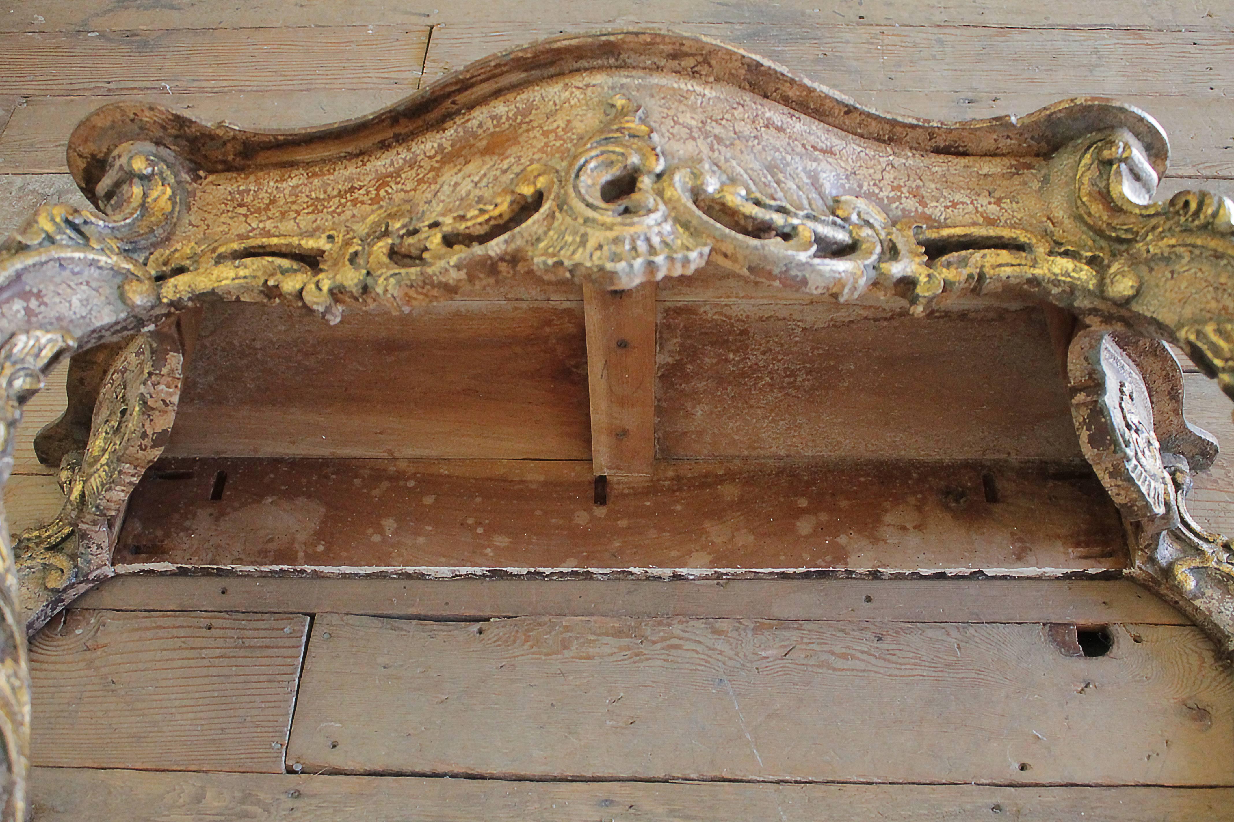 20th Century Gilt Console Table with Painted Finish 2