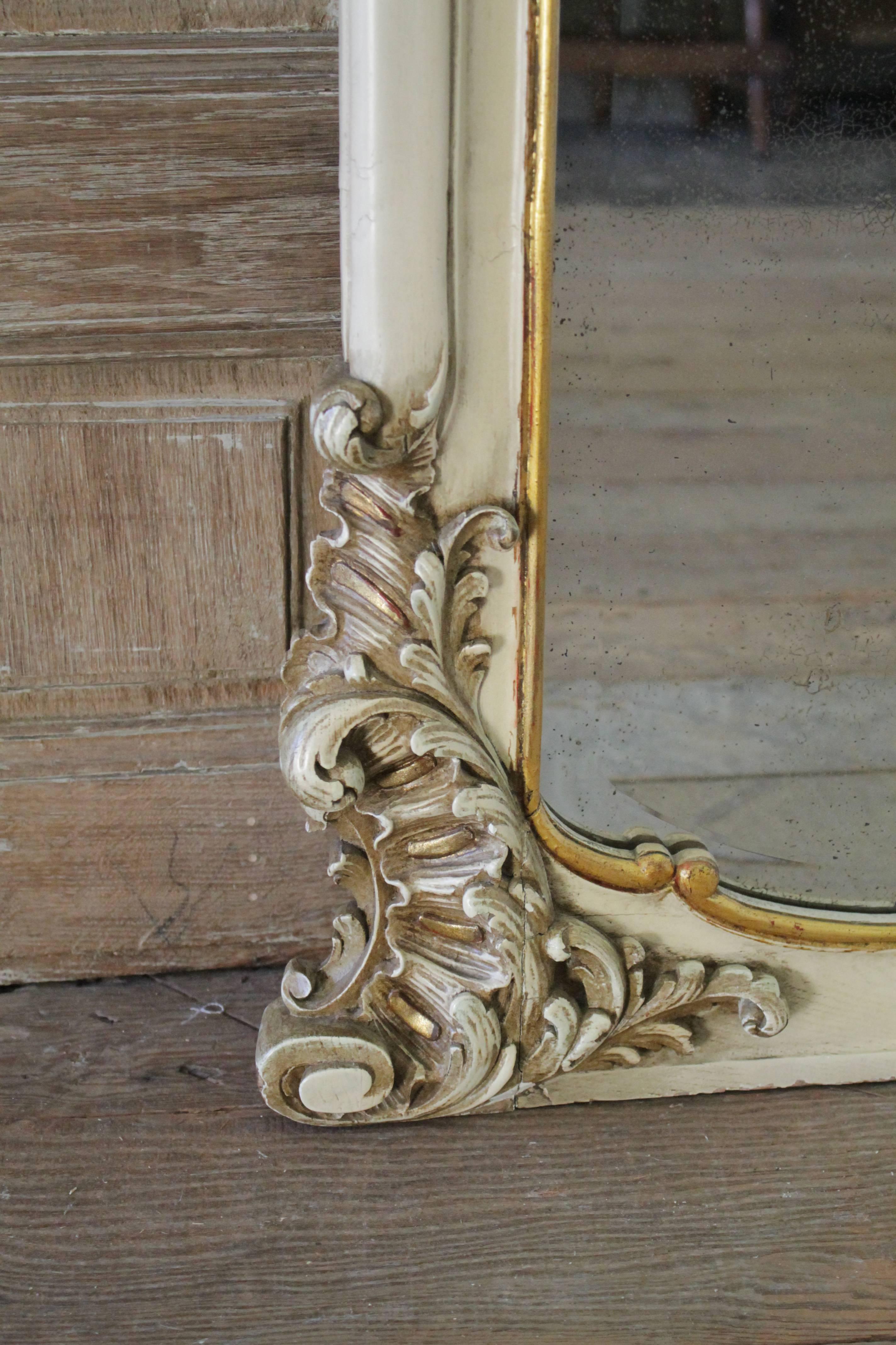 Late 19th Century French Style Trumeau Mirror 1