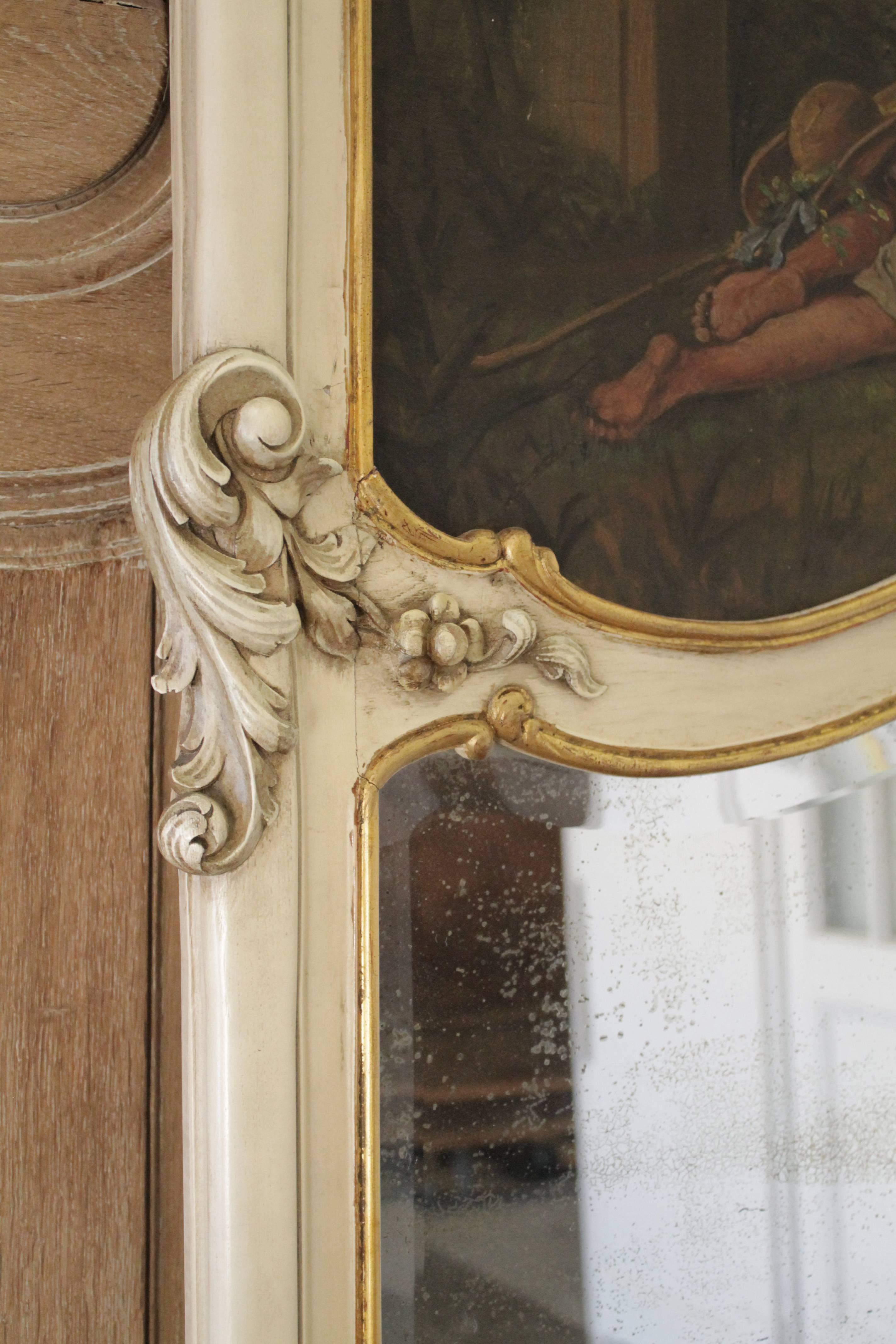 Rococo Late 19th Century French Style Trumeau Mirror