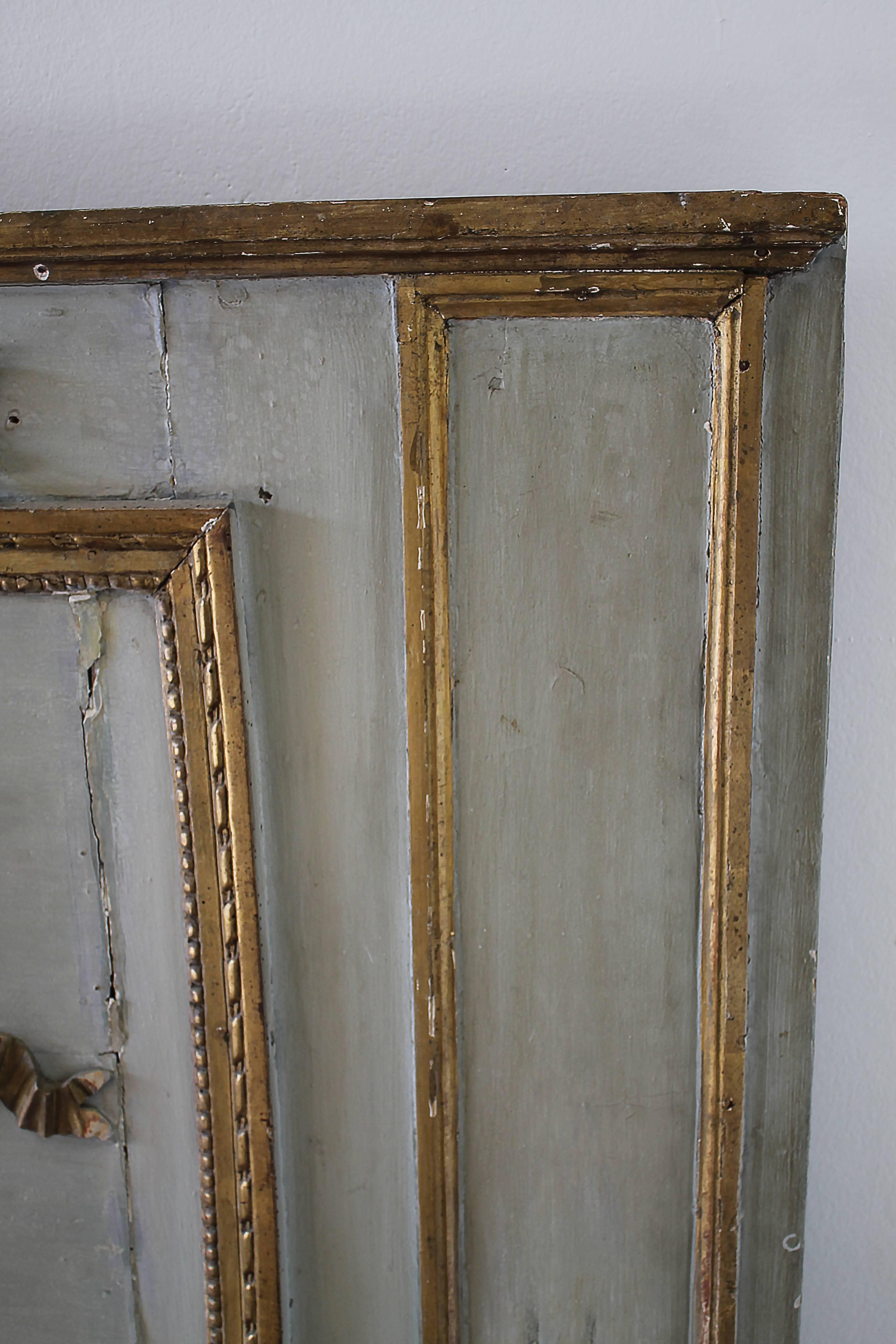 Early 19th Century Original Painted and Gilt Carved Trumeau Mirror 2