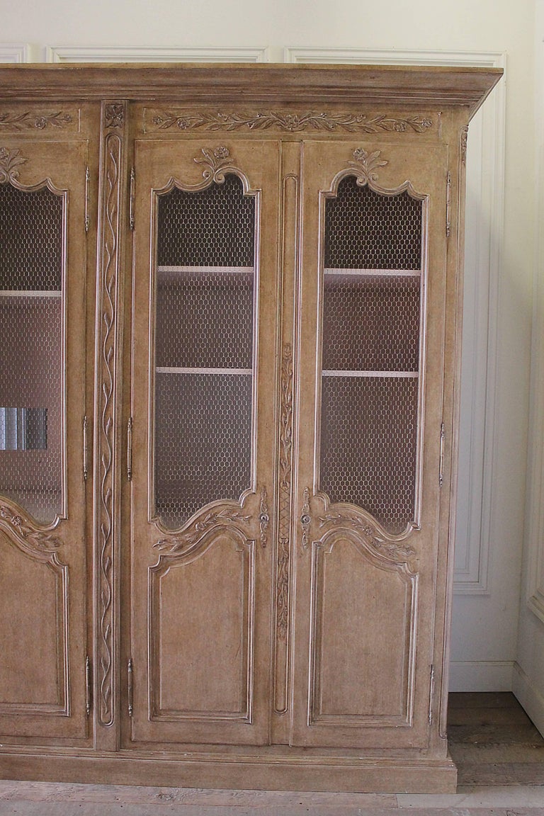 Large Four-Door Country French Style Armoire Cabinet at 1stDibs