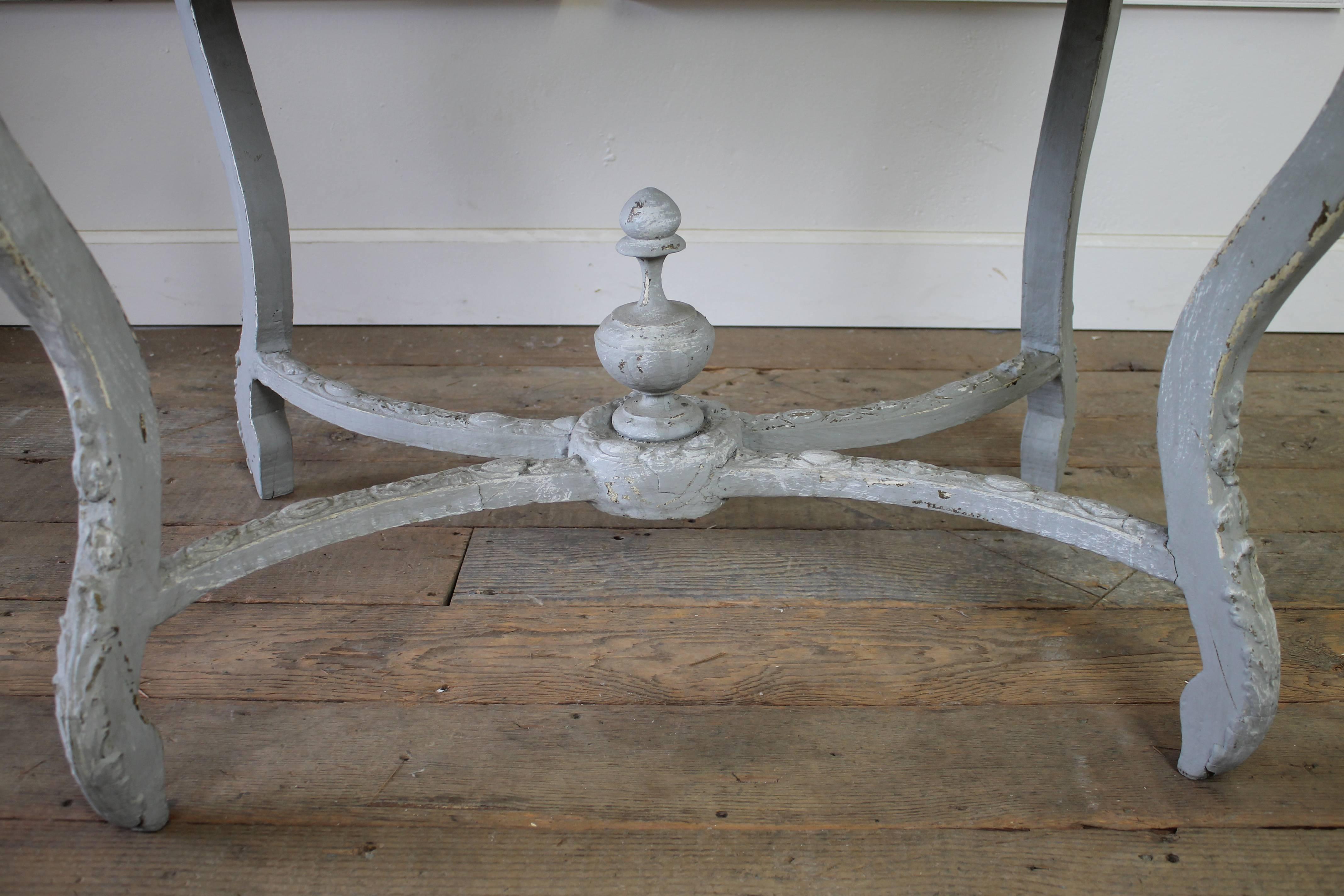 Rococo 19th Century Painted and Carved French Center Table