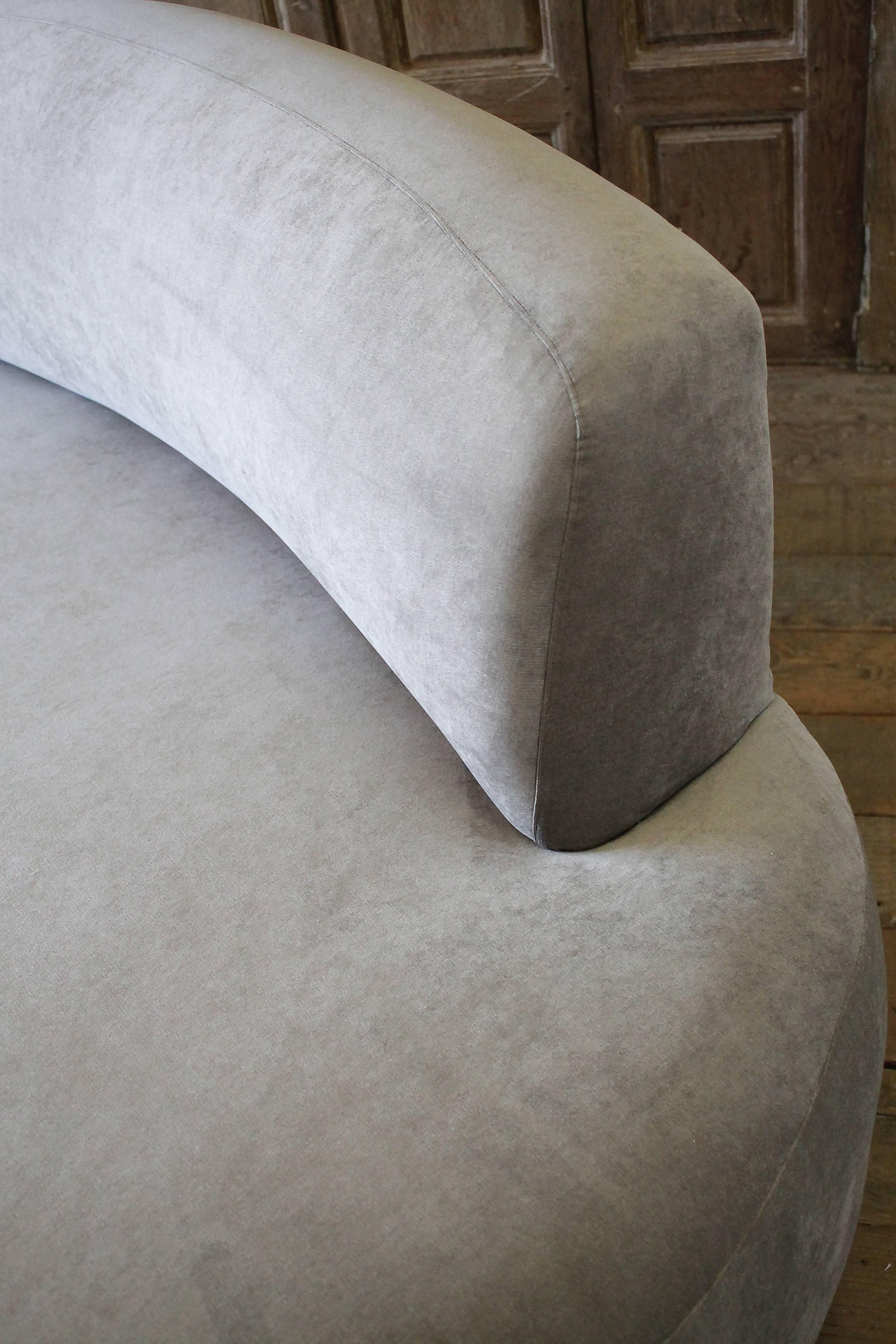 American Vintage Noguchi Style Free-Form Sofa in Pale Grey Velvet