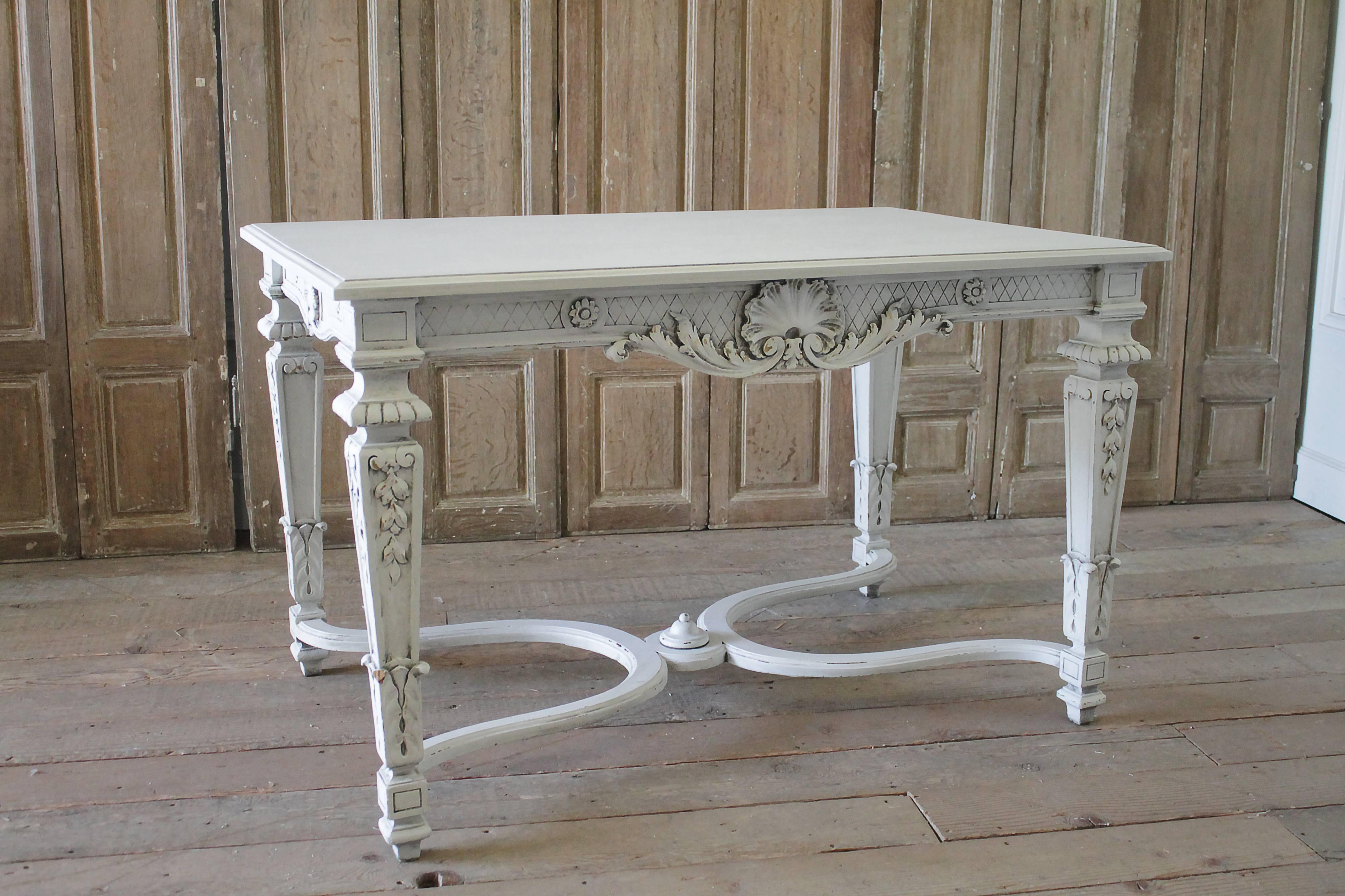 20th Century Carved and Painted Neoclassical Style Centre Table For Sale 3