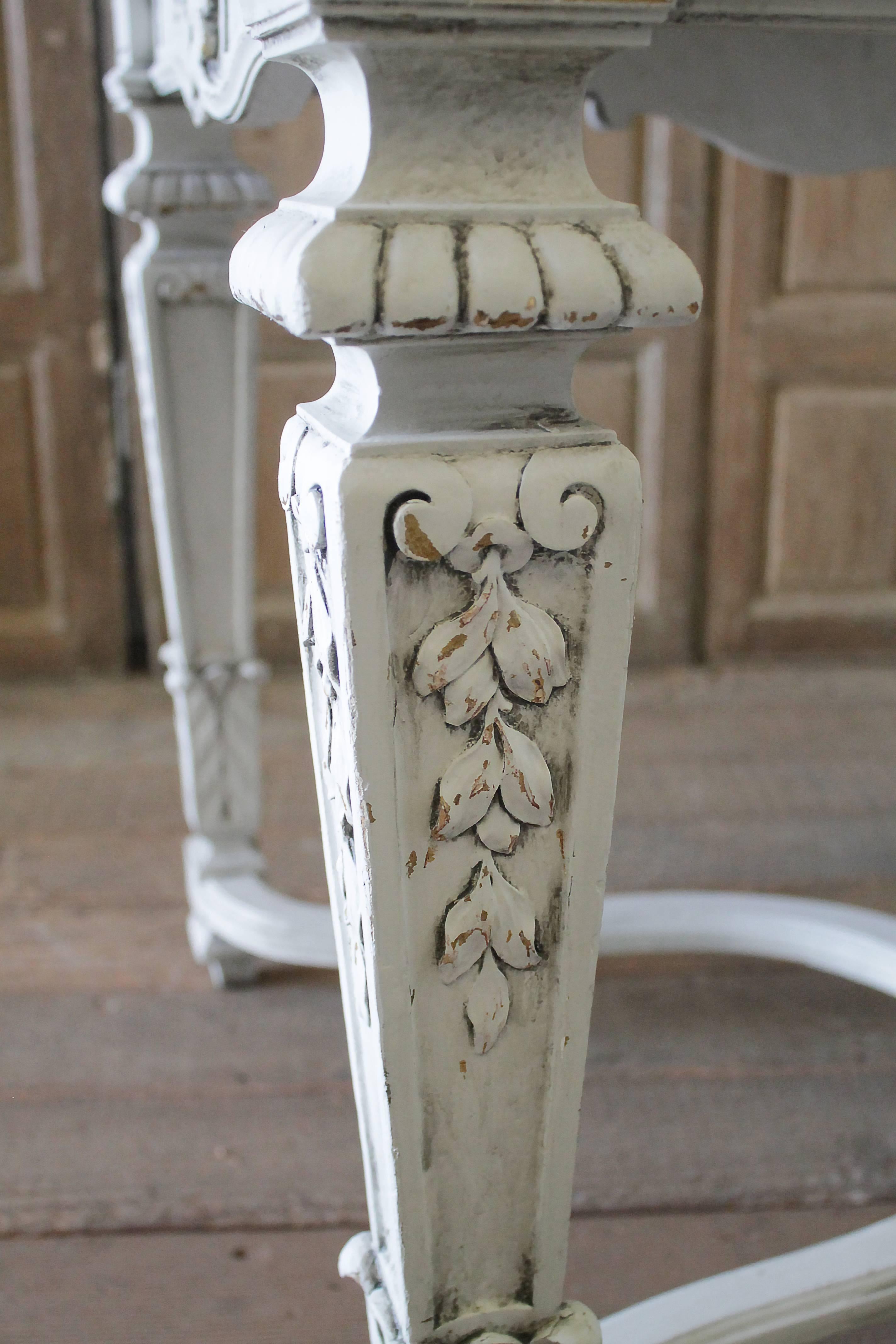20th Century Carved and Painted Neoclassical Style Centre Table For Sale 4
