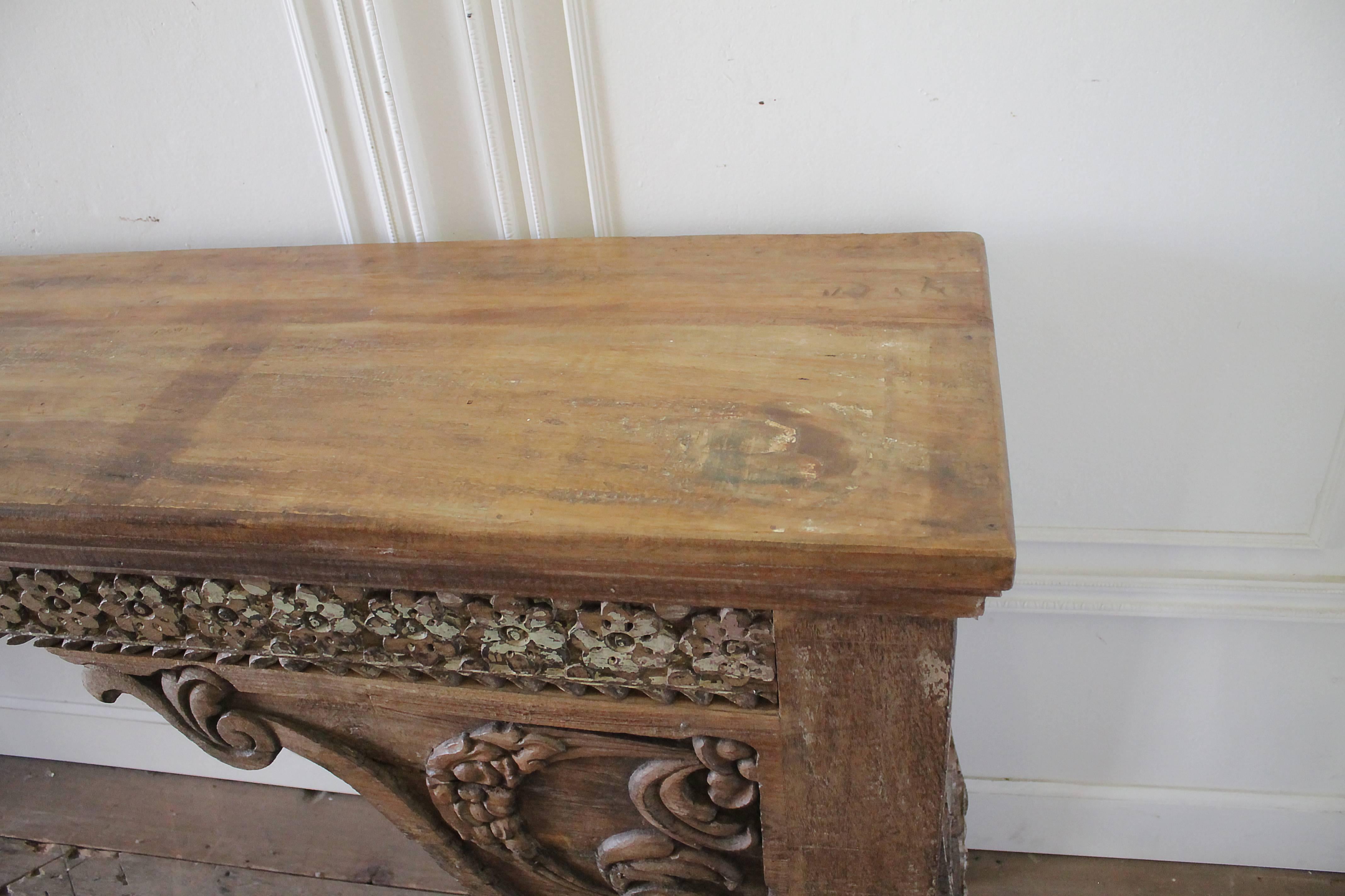 Decorative Wood and Iron Moroccan Style Console Sofa Table In Good Condition In Old Town Orange, CA