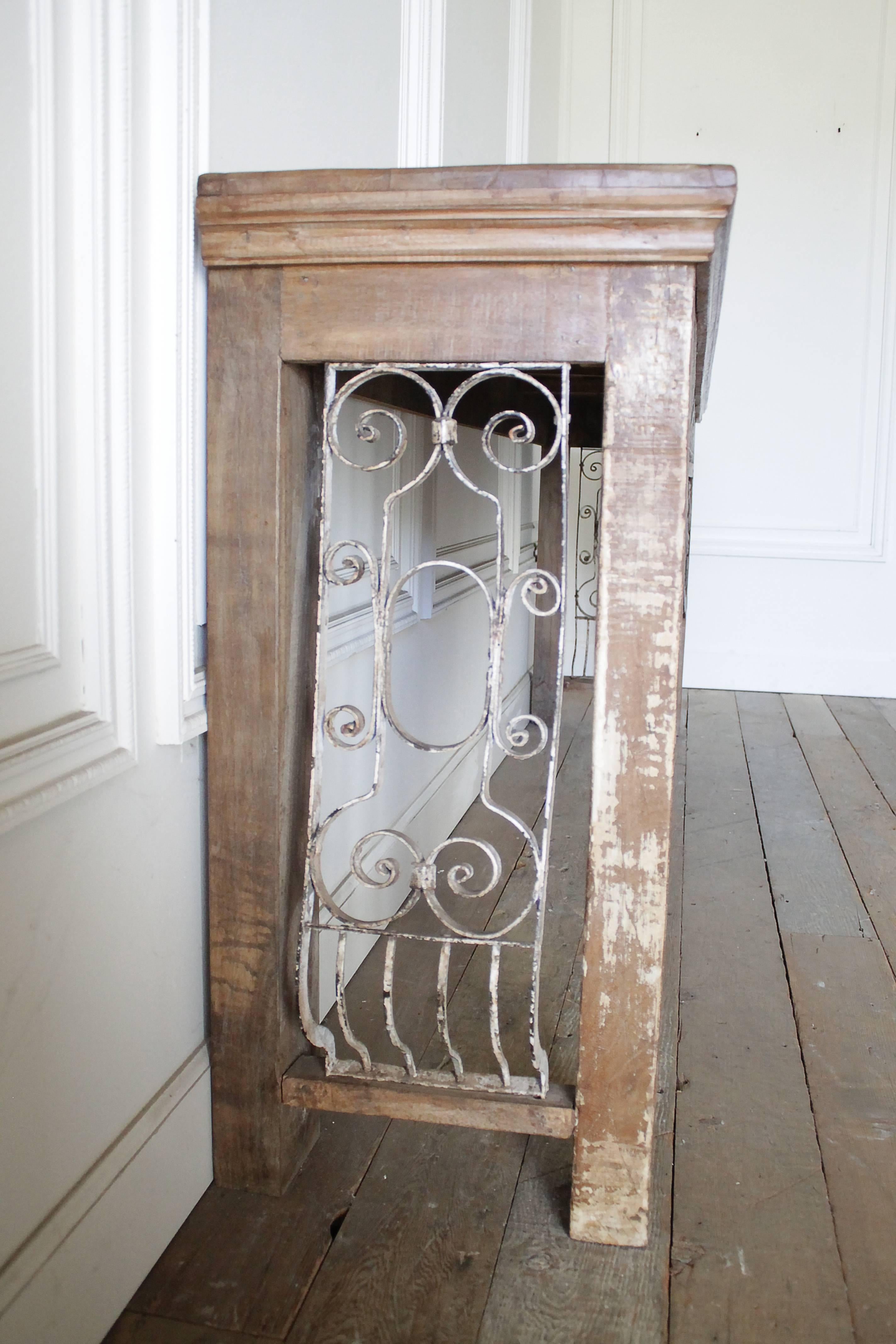 Decorative Wood and Iron Moroccan Style Console Sofa Table 1