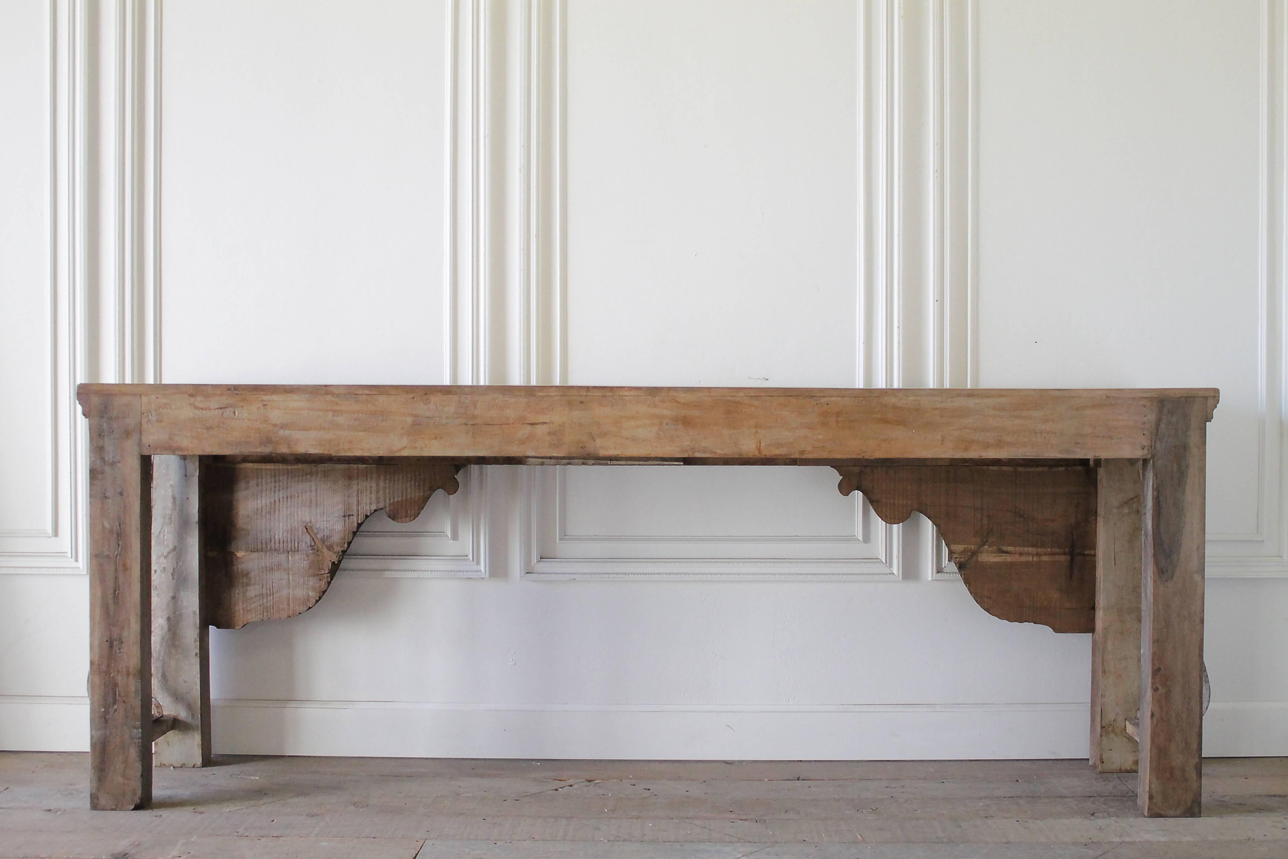 Decorative Wood and Iron Moroccan Style Console Sofa Table 2