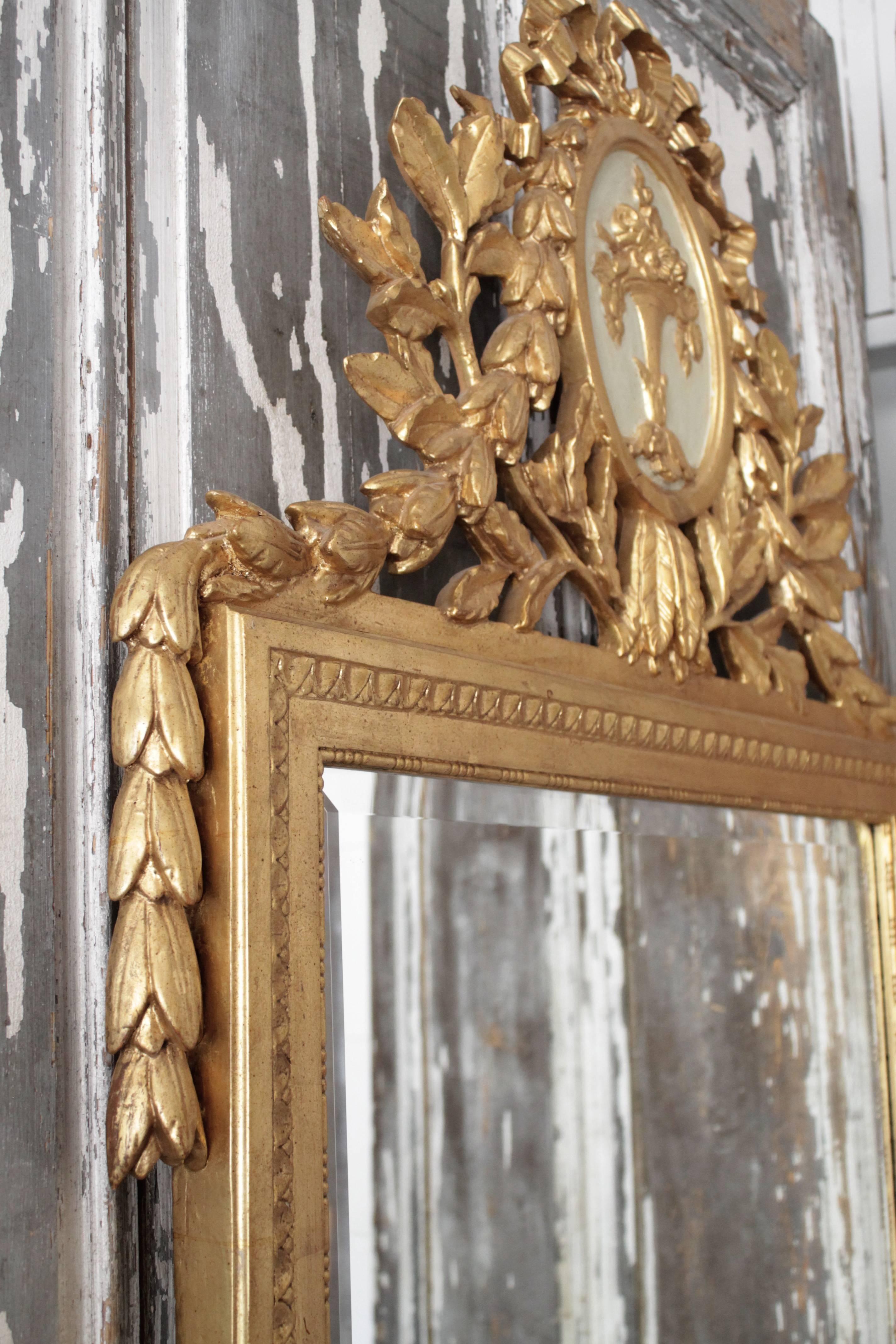 Wood 19th Century Louis XVI Giltwood Mirror