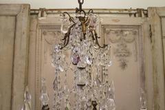 19th Century French Bronze and Crystal Baccarat Chandelier