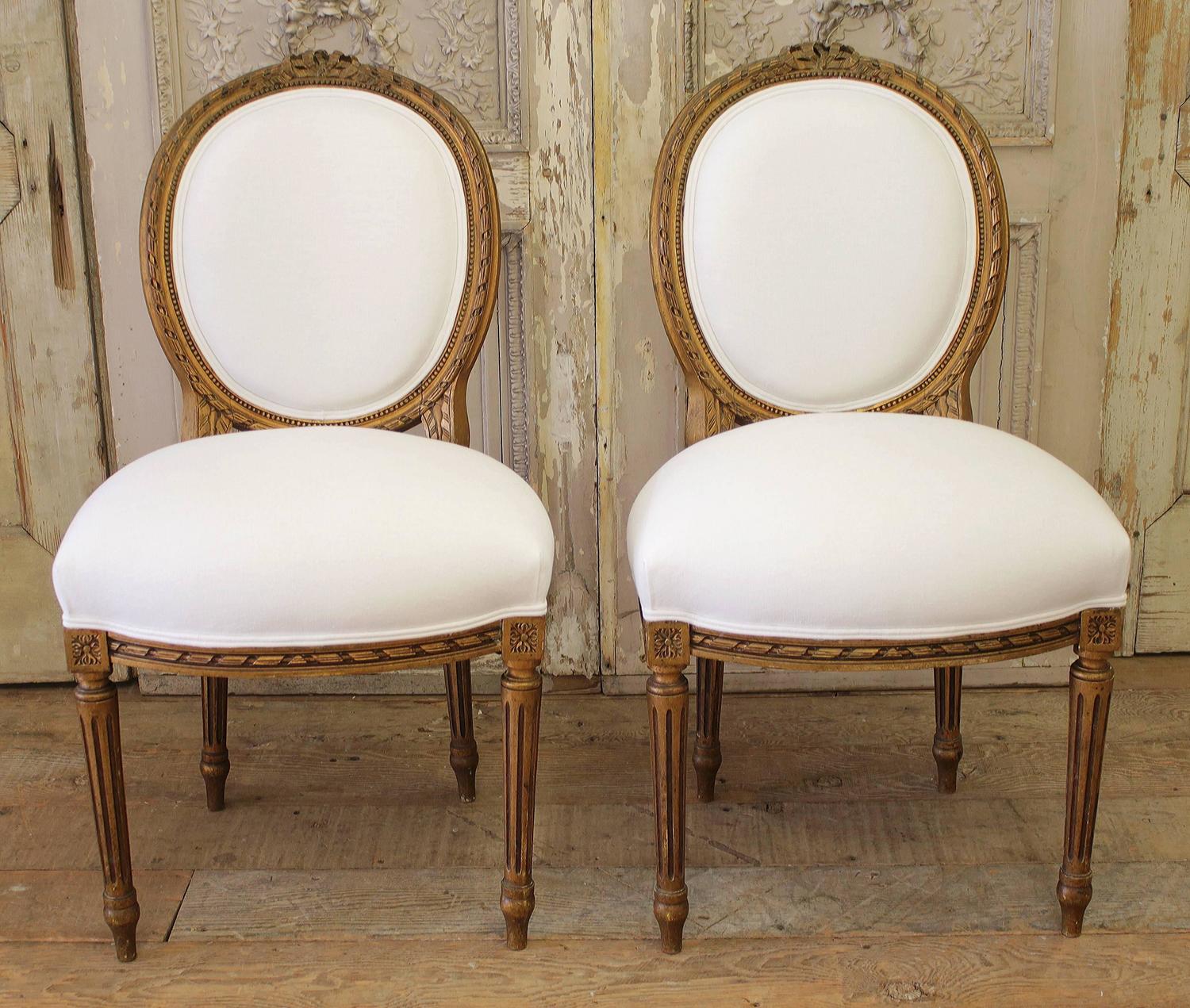 19th Century Louis XVI Pair of Ballroom Chairs at 1stdibs