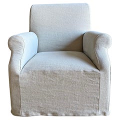 Sedia rivestita in lino belga Stone Washed Linen