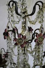 Beautiful Pair of Bronze and Crystal Candelabra