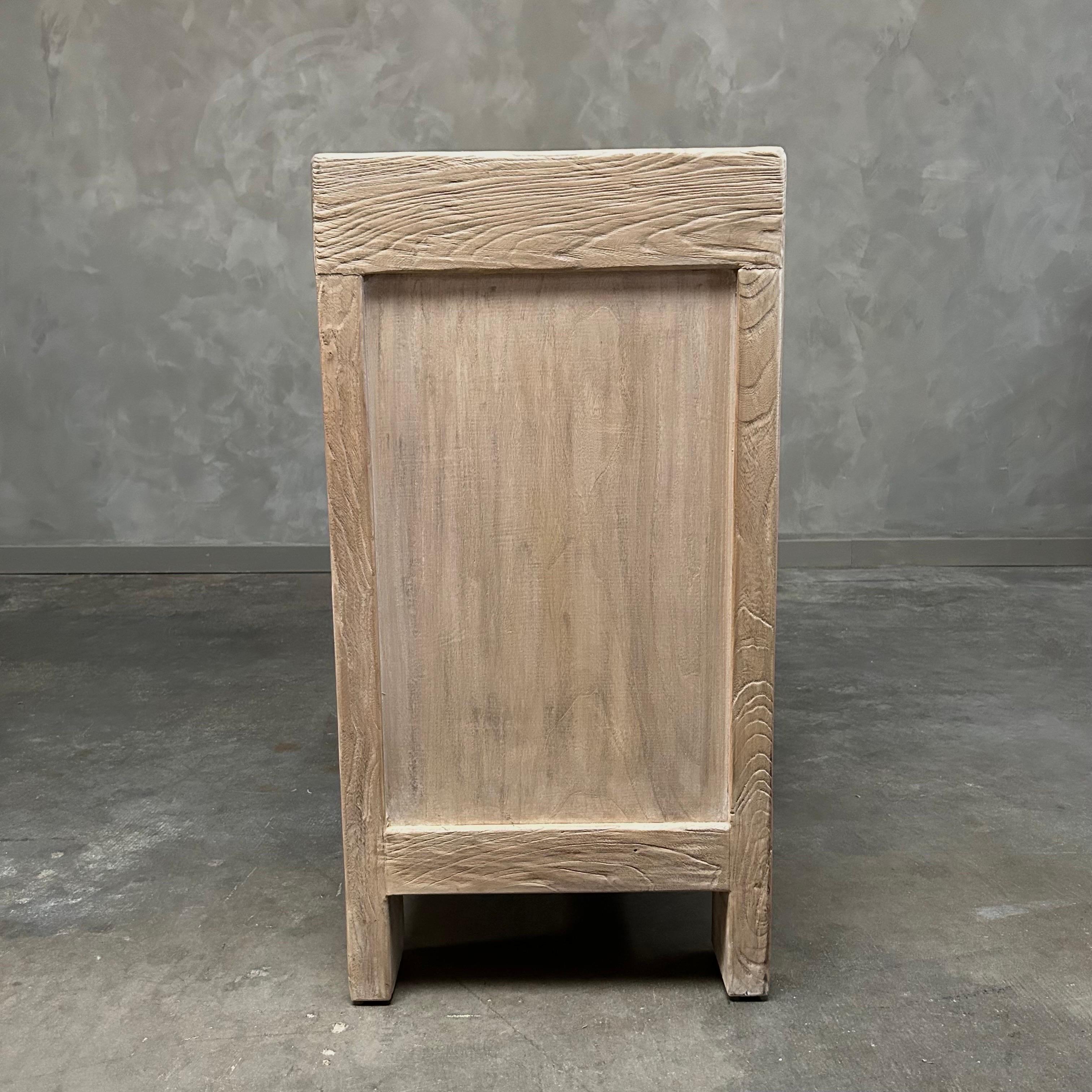 Reclaimed Elm Wood 4 Door Cabinet or Sideboard For Sale 5