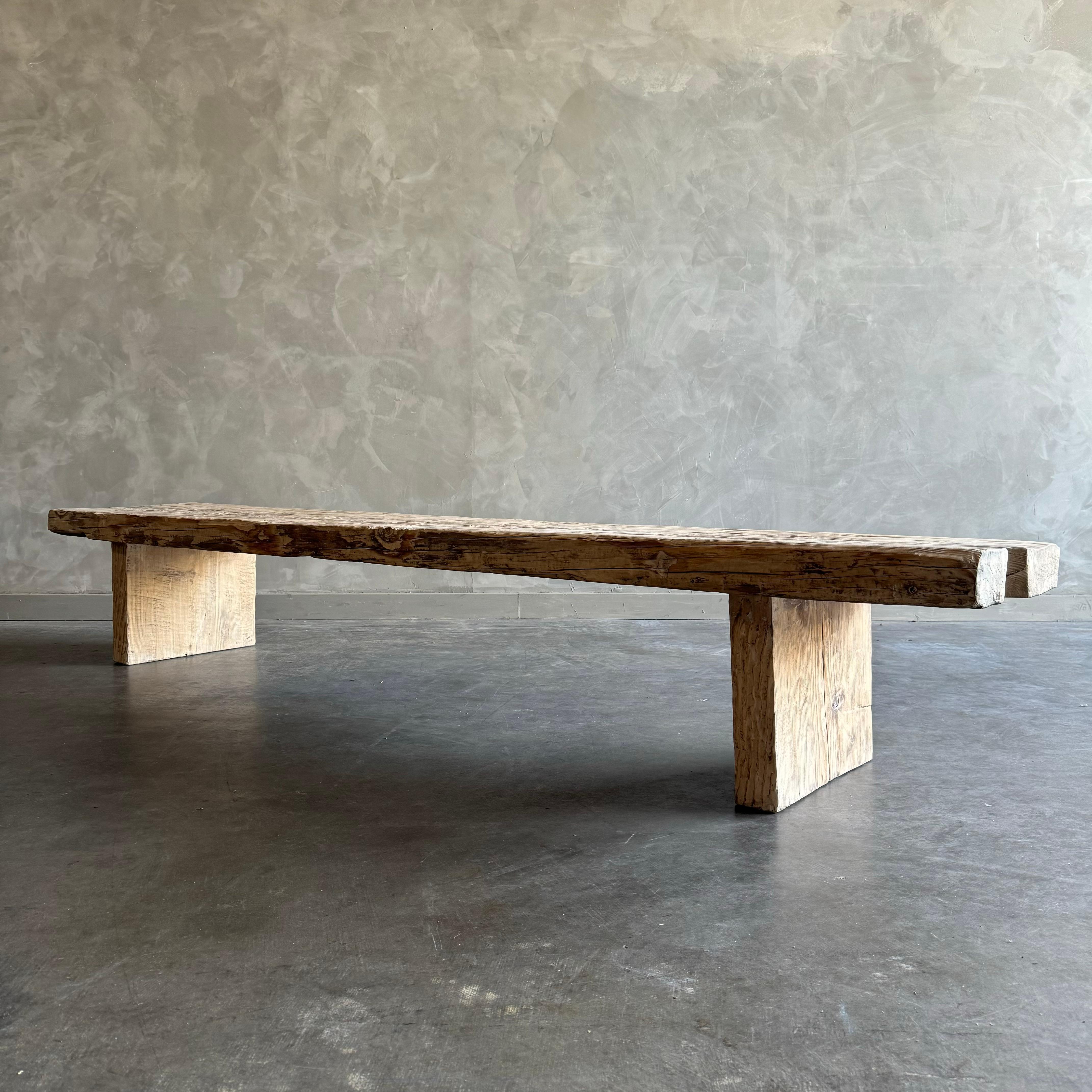 XXIe siècle et contemporain Banc vintage en planches de bois en vente