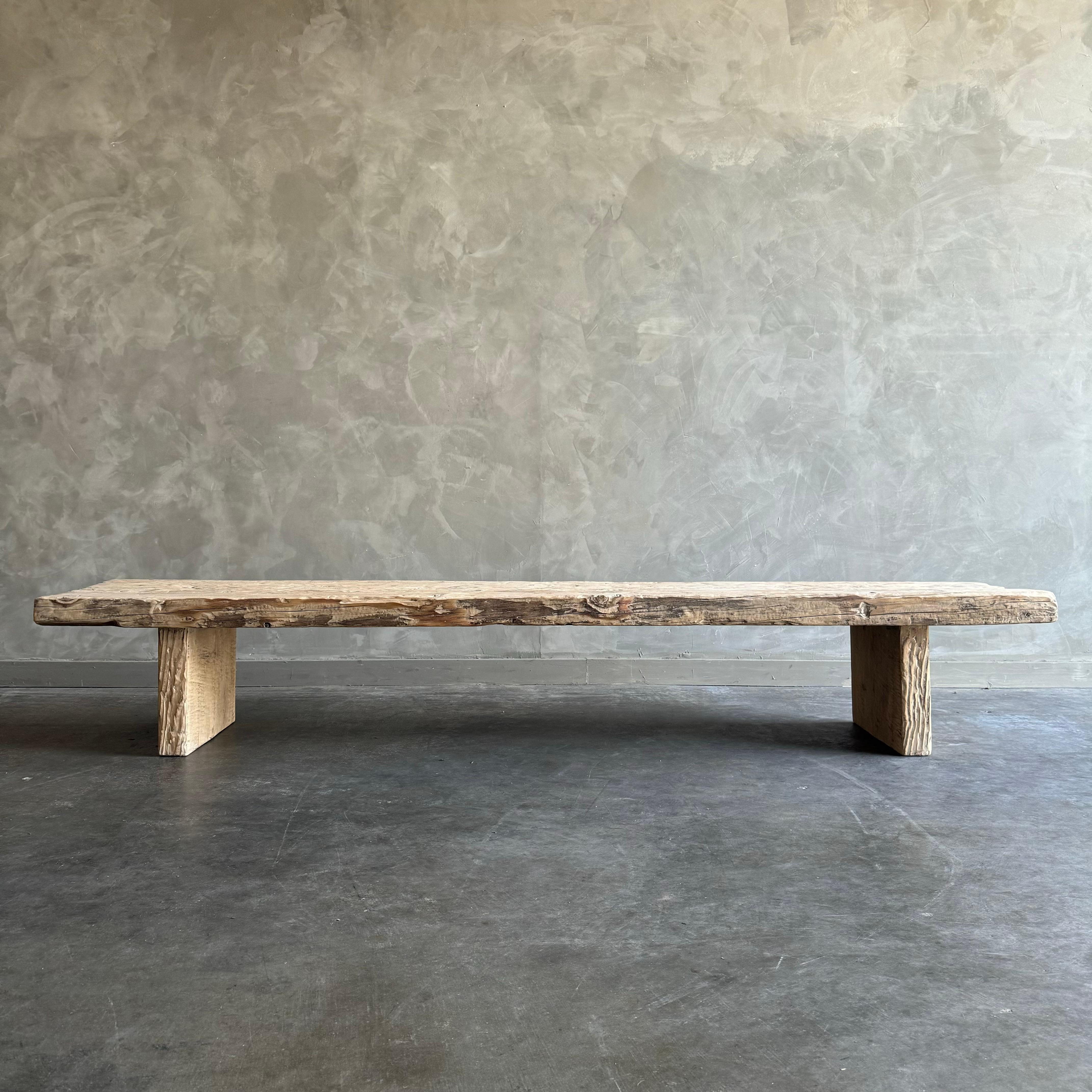 Cyprès Banc vintage en planches de bois en vente