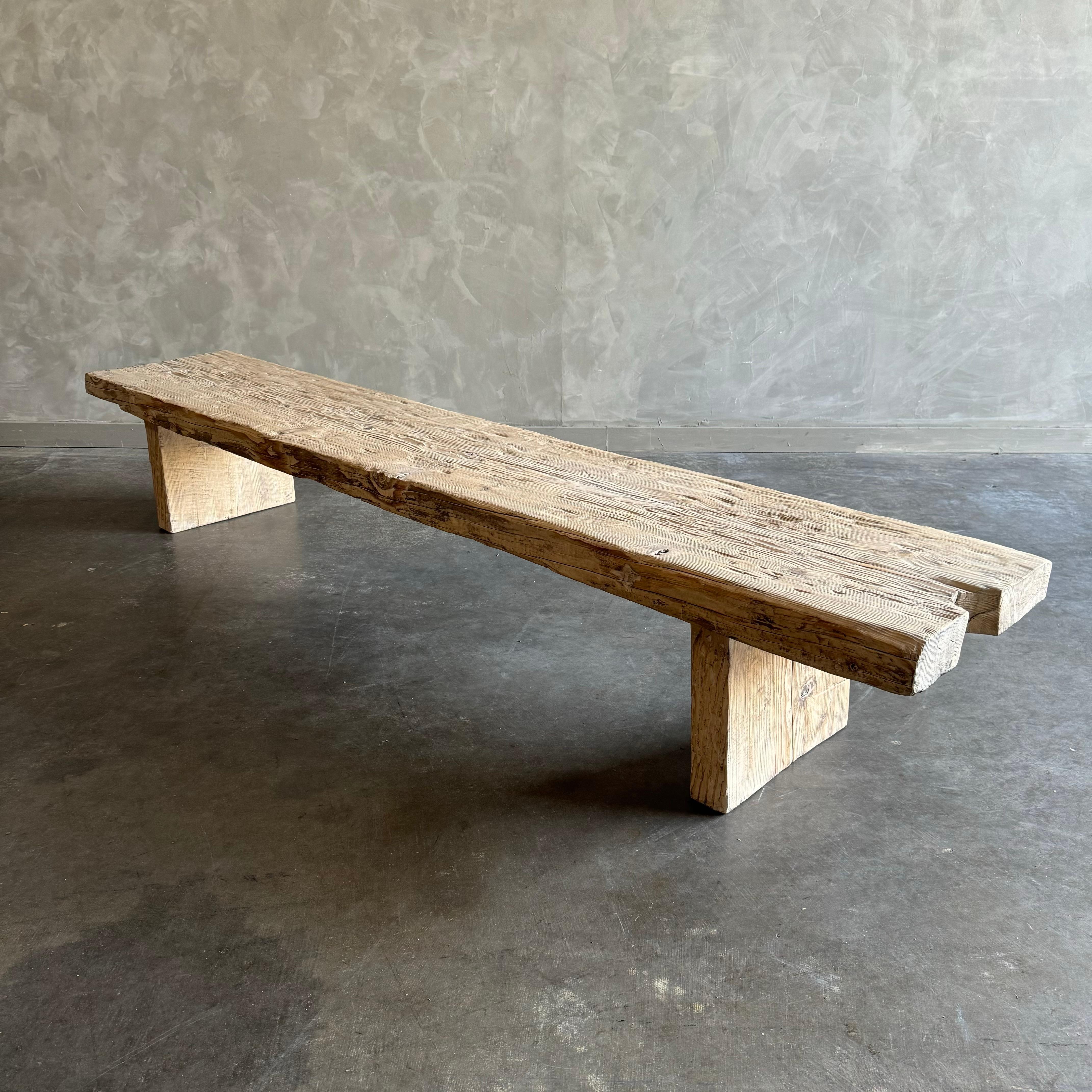 Banc vintage en planches de bois en vente 2