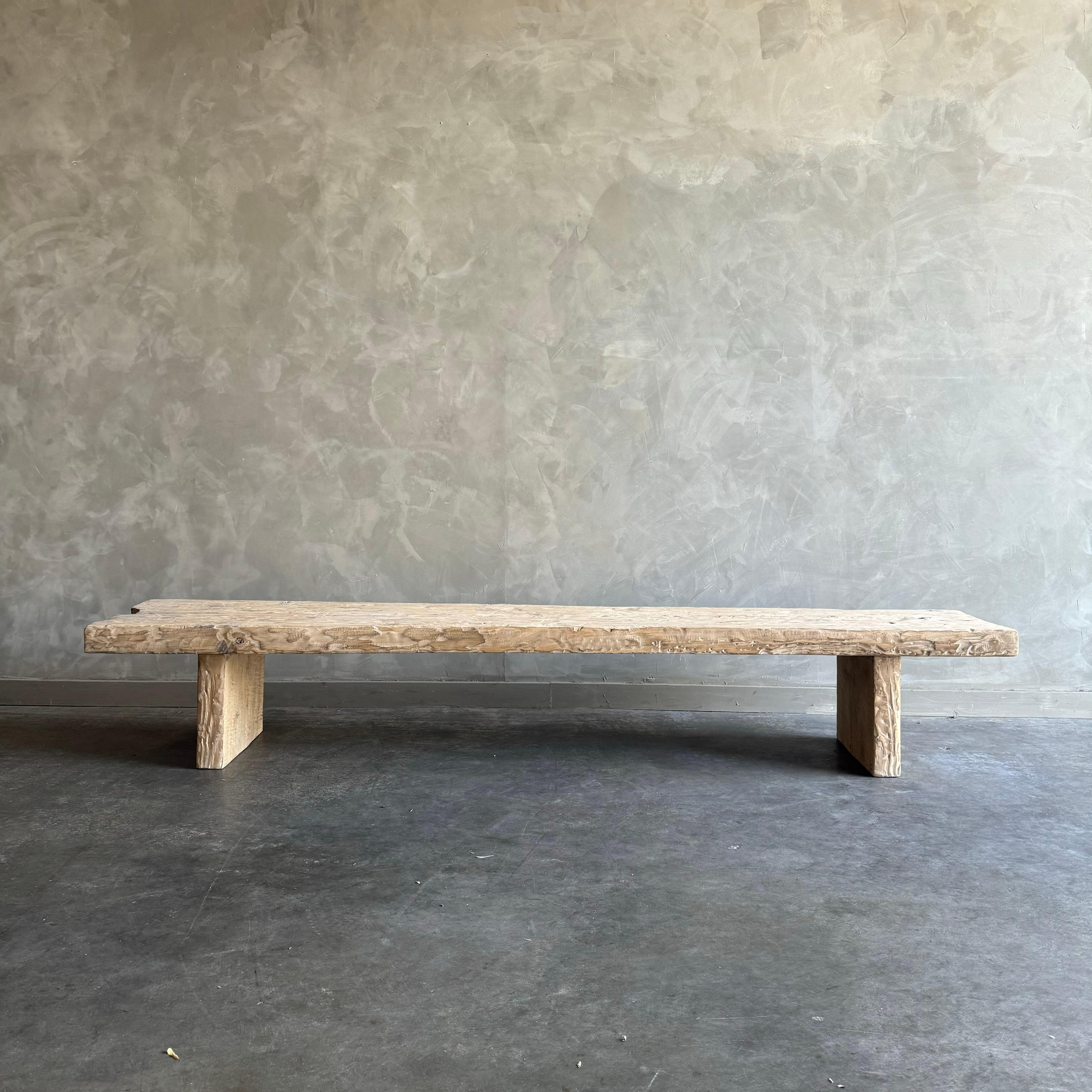 Banc vintage en planches de bois en vente 3