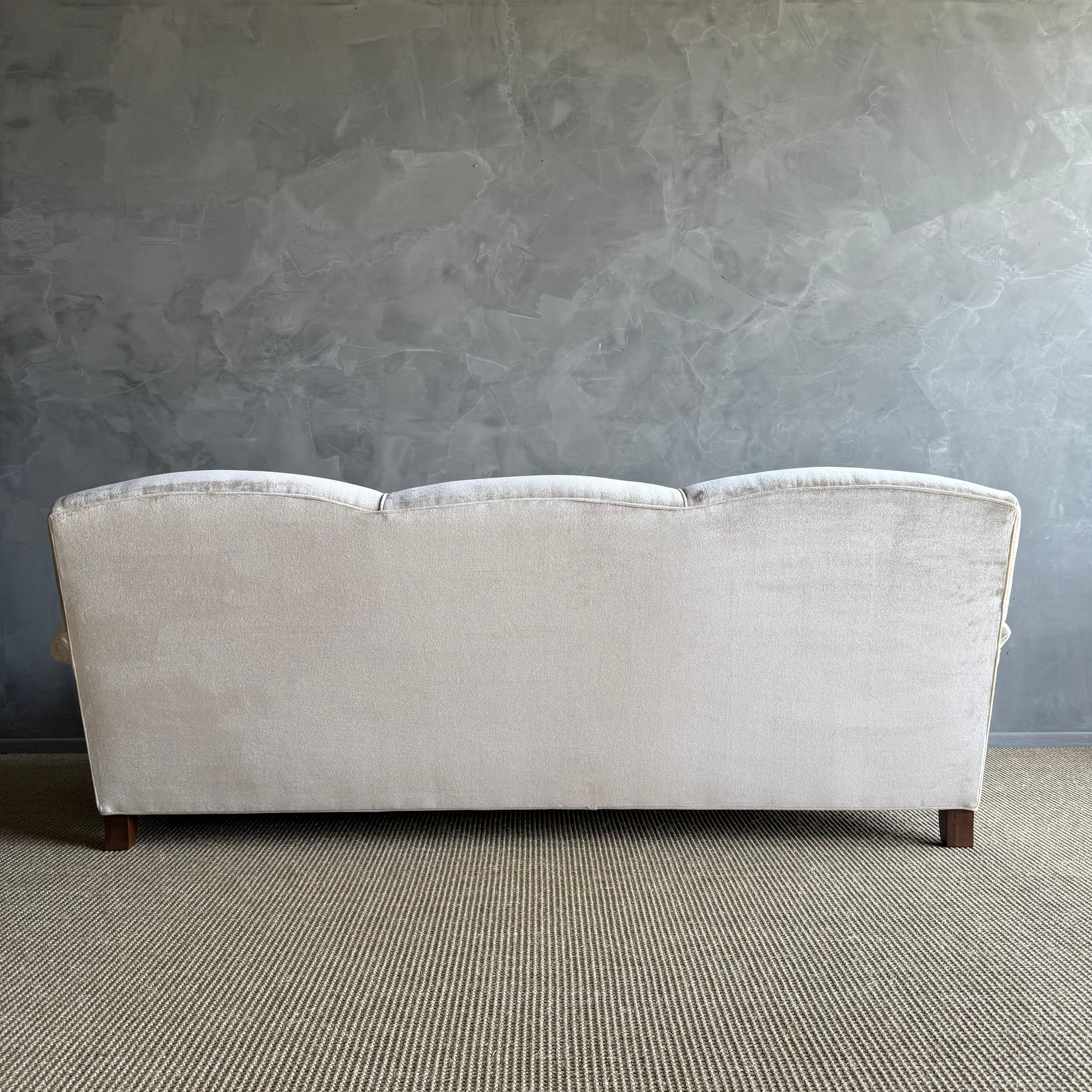 Custom Made Modern English Arm Sofa in Performance Linen Velvet -  96