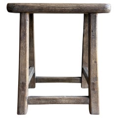 Vintage Elm Wood Stool