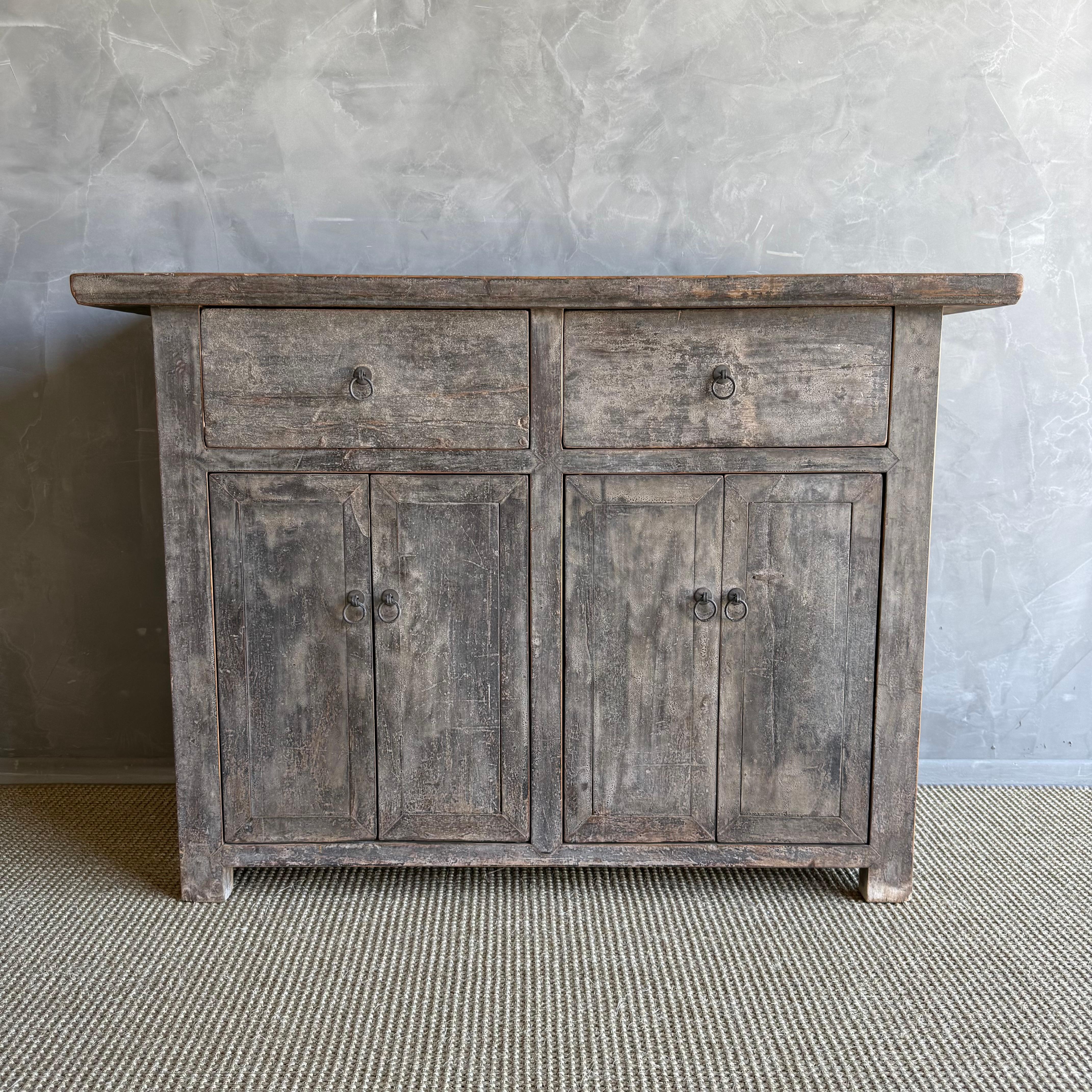 20th Century Vintage Painted Sideboard Cabinet with 2 Drawers For Sale