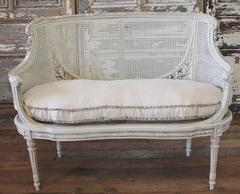 19th Century French Cane Settee
