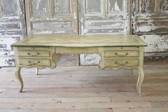 Louis XV Style Painted Desk and Cane Chair