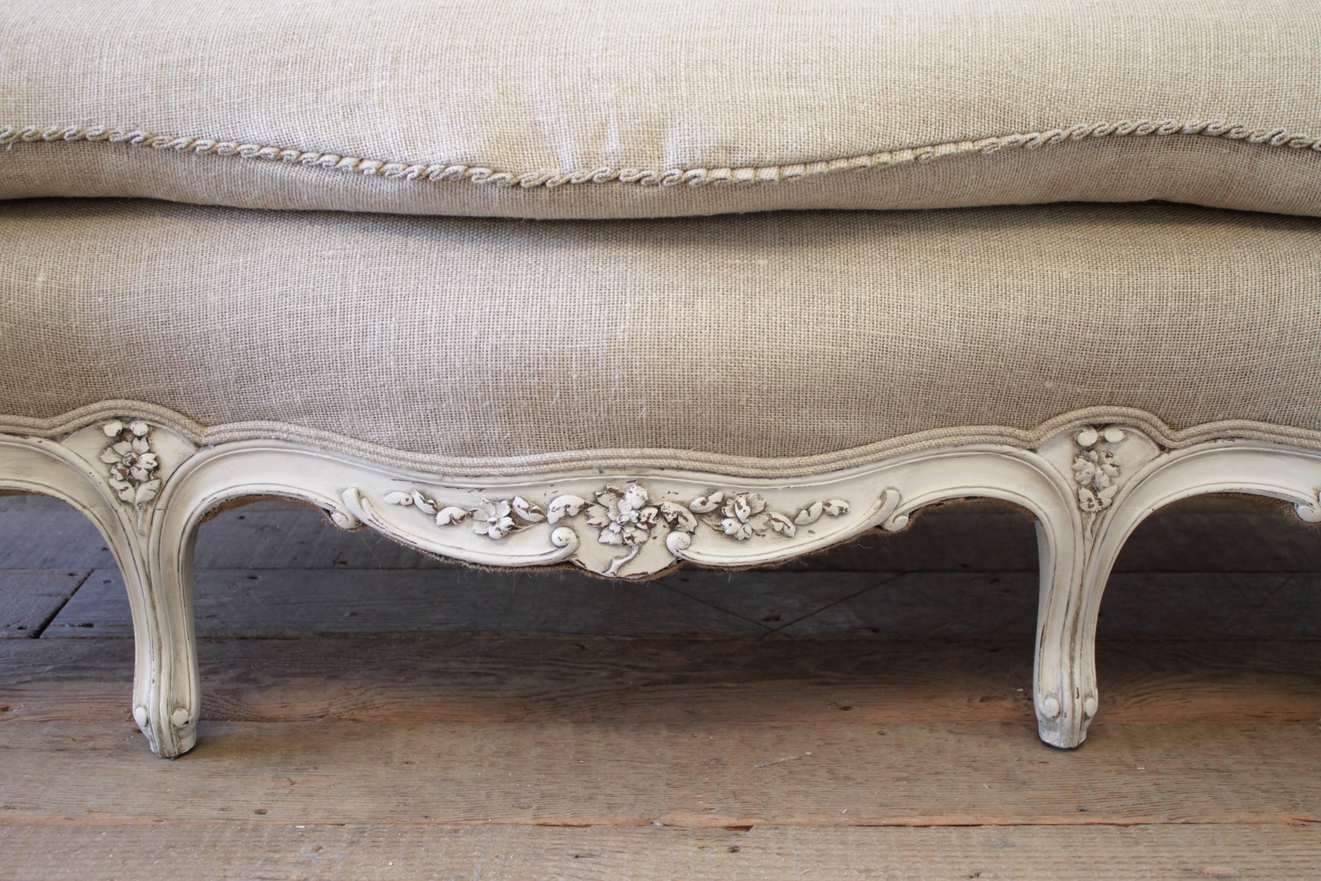 french country linen sofa