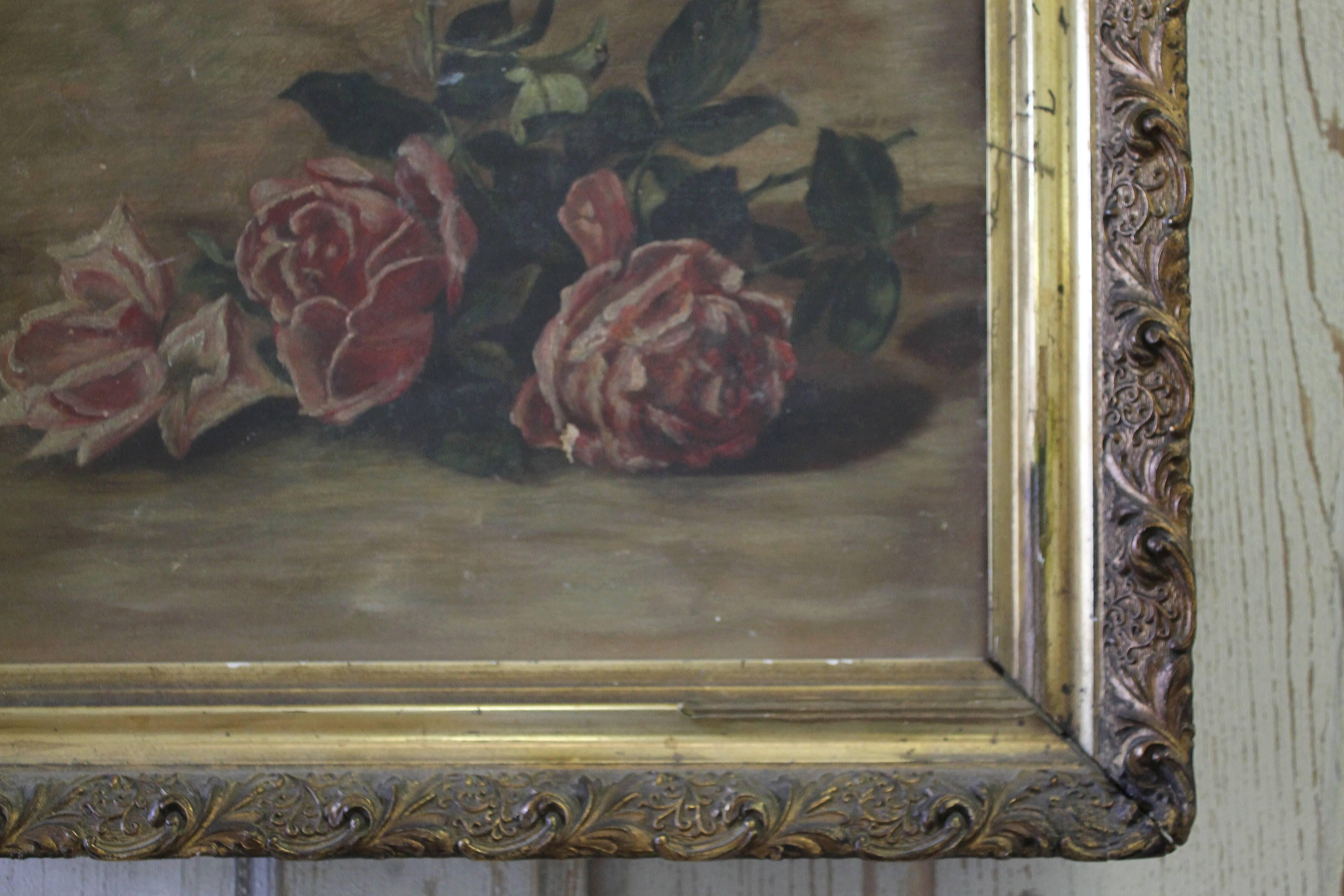 antique rose oil paintings