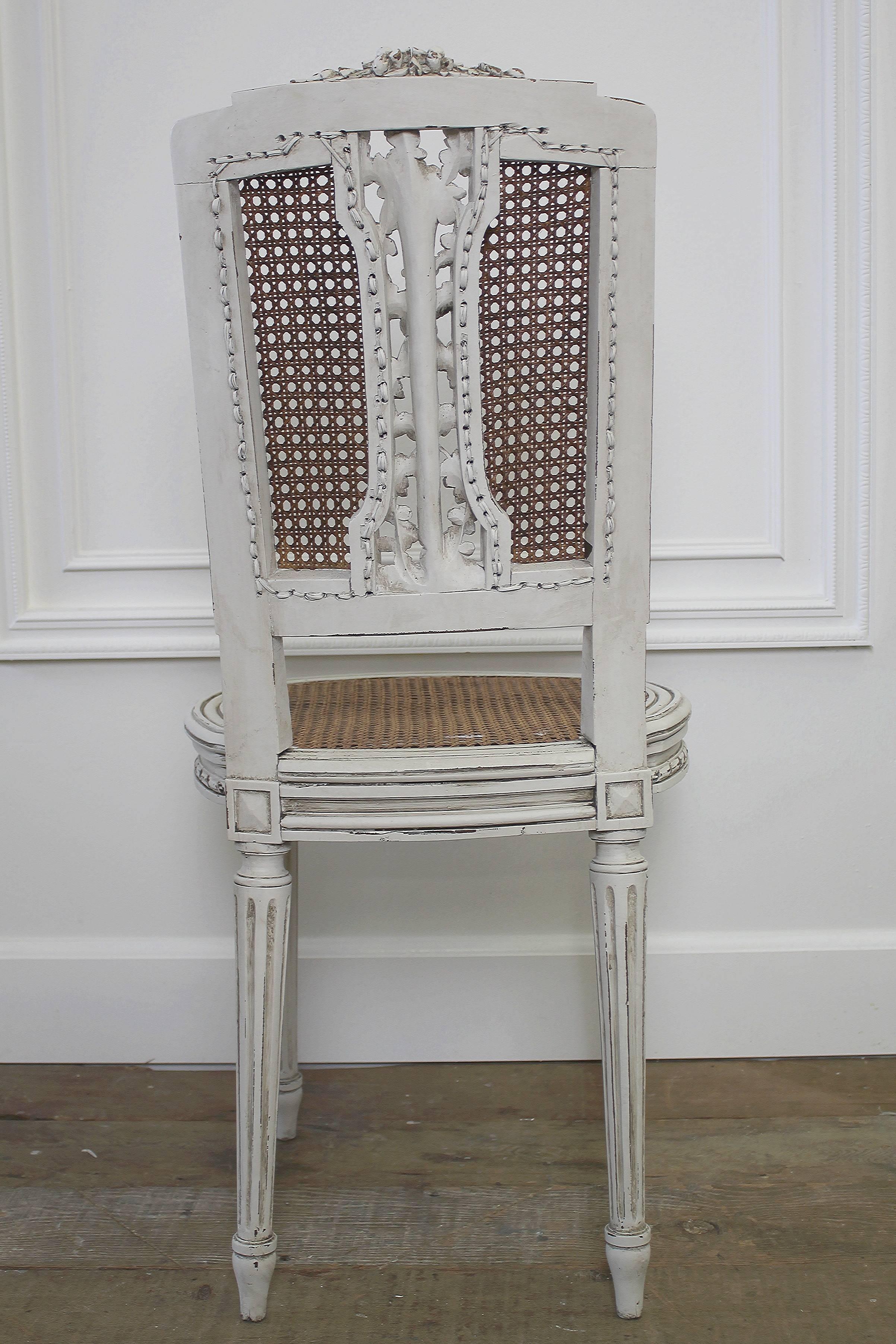 Antique Louis XVI Cane Back Vanity Chair at 1stDibs