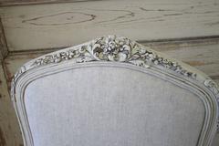 Pair of Painted French Rose Carved Side Chairs in the Louis XV Style