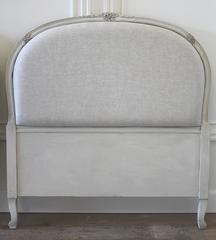 Pair of French Painted and Upholstered Twin Headboards