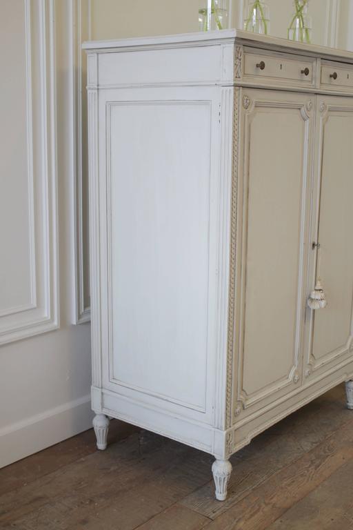 Louis XVI French Painted Armoire Chest of Drawers at 1stDibs