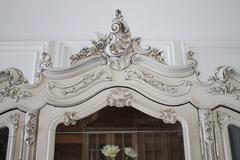 19th Century Louis XV Style Painted French Curio Display Armoire