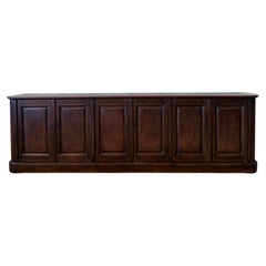 Bistro Reclaimed Wood Cabinet with 6 Doors in Dark Walnut Finish