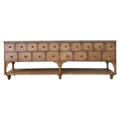 Console Lucy en bois d'orme recyclé, 18 tiroirs, finition naturelle