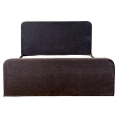 Cama de tamaño «Queen» con funda de lino belga en color Café Noir