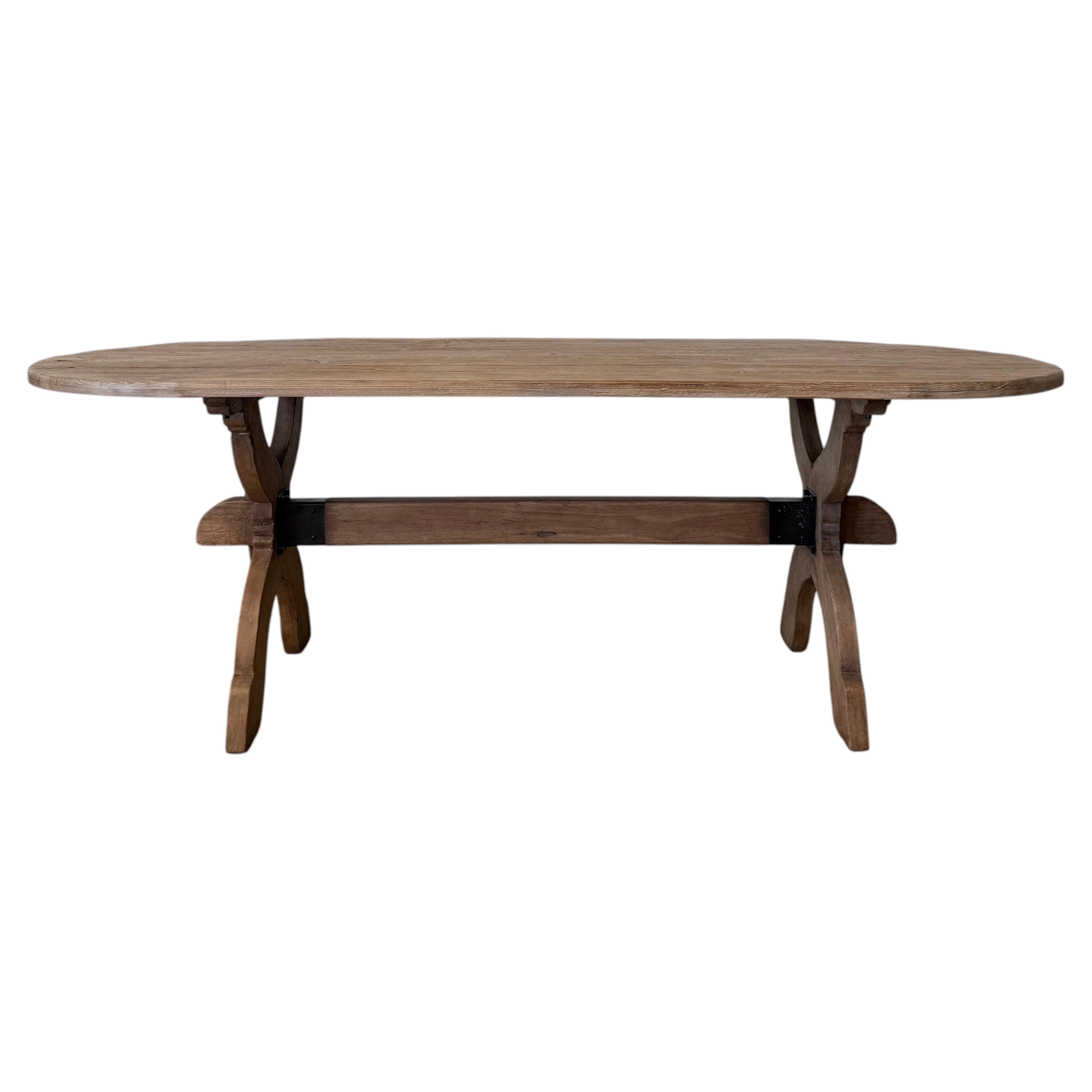 Costa 96” Reclaimed Pine Oval Dining Table in Vintage Natural