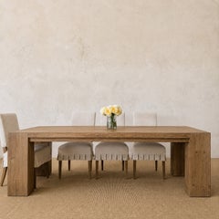 Mesa de comedor de pino recuperado estilo «Beam», de 96 pulgadas, con acabado natural