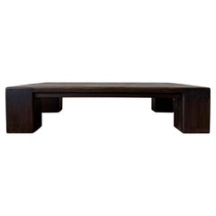 Large Reclaimed Fir Pine Beam XL Coffee Table in Dark Walnut