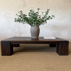 Large Reclaimed Fir Pine Beam XL Coffee Table in Dark Walnut