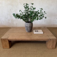 Large Reclaimed Fir Pine Wood Beam Style Coffee Table in Natural