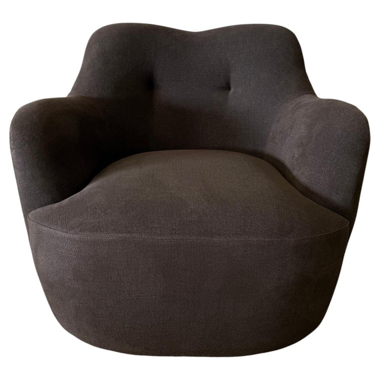 Mid-Century Swivel Lounge Chair – Cafe Noir Linen