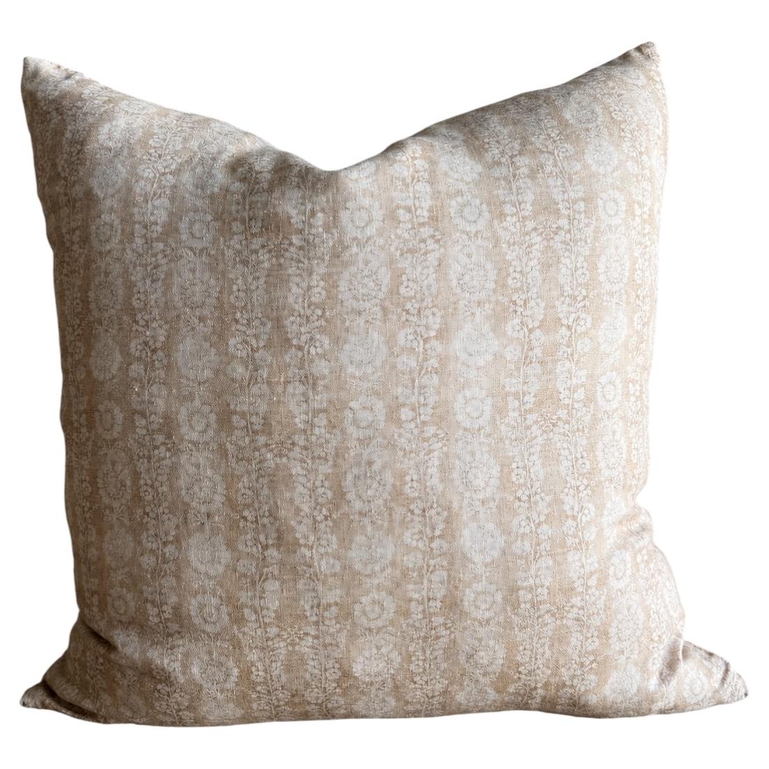 Nancy Floral Linen Pillow For Sale