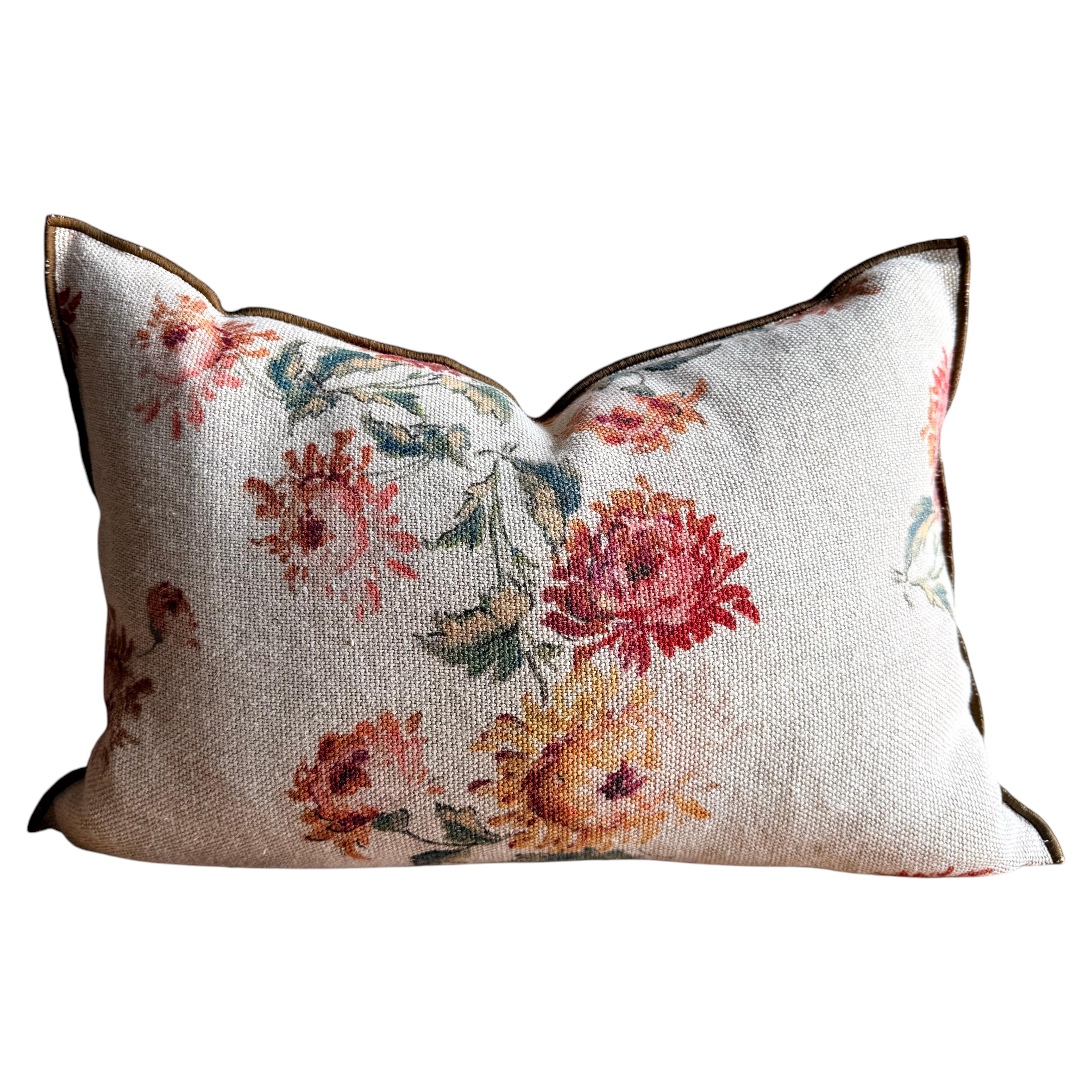 Fodera per cuscino lombare in lino francese – Imperial Bouquet